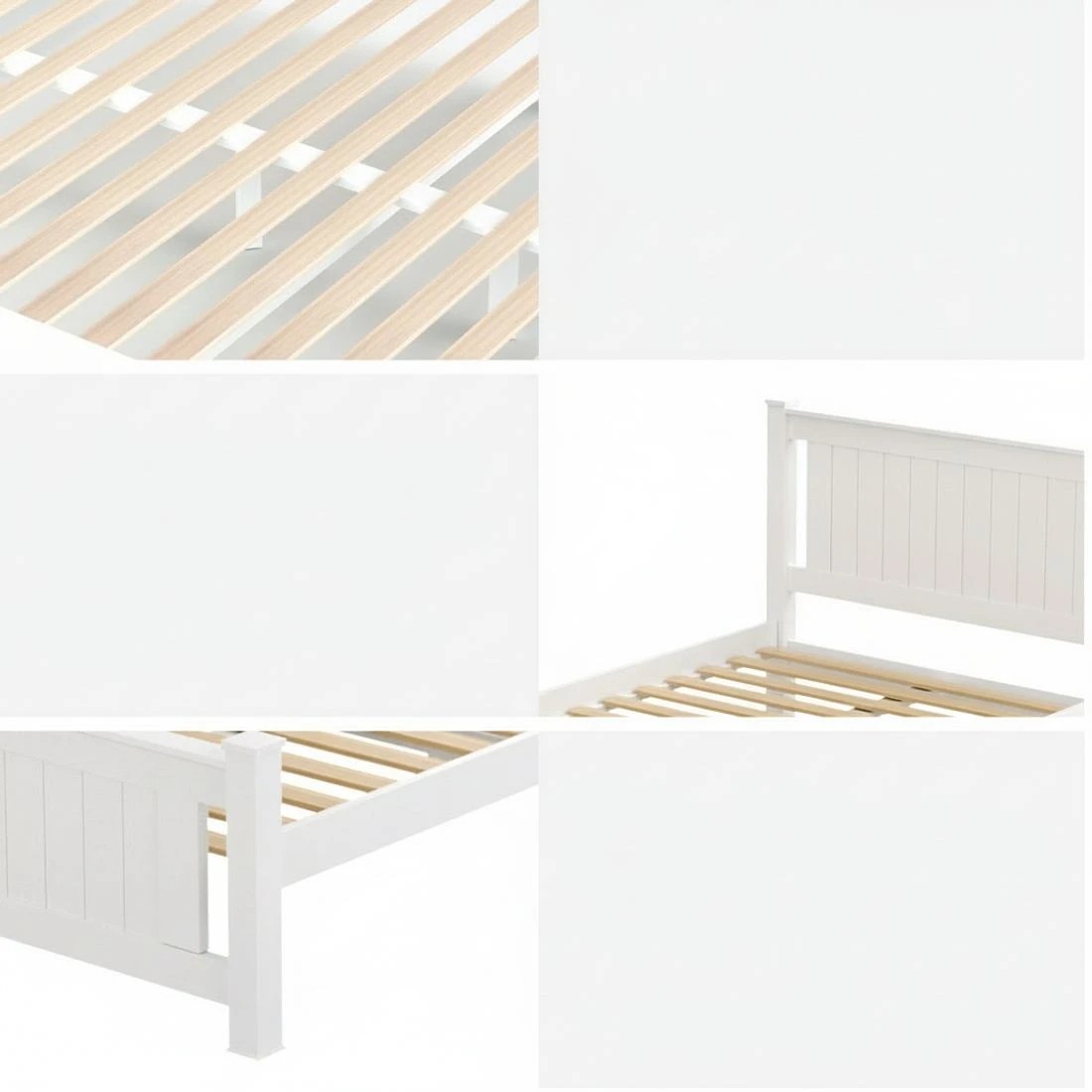 6 Artiss Bed Frame King Single Size Wooden Platform with 2 Storage Drawers  RIO - White, 6 of 8