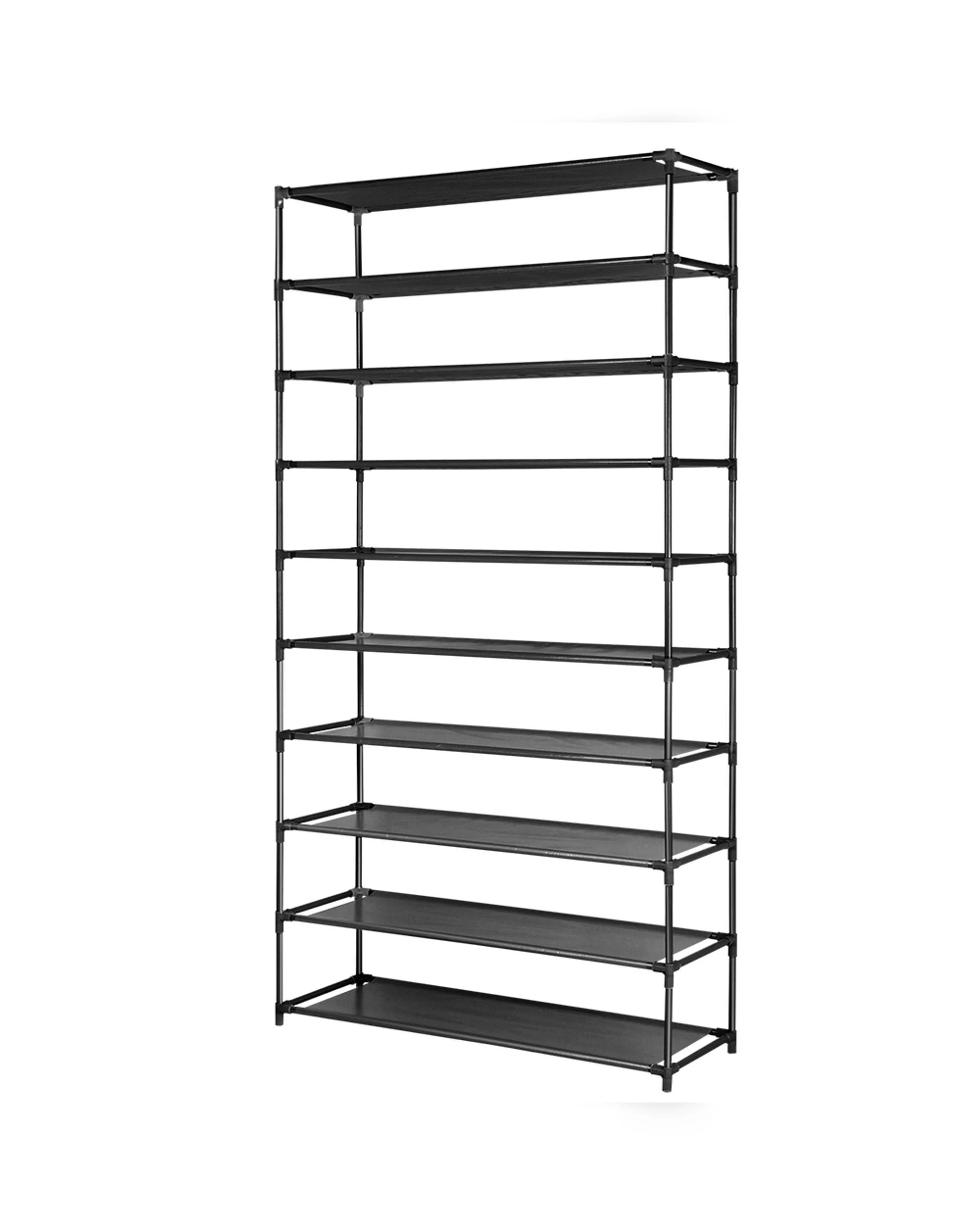 1 Artiss Shoe Rack Cabinet Stackable 50 Pairs 10-tier Entryway Storage Organizer Easy Clean Sturdy Space Saving - Black, 1 of 8