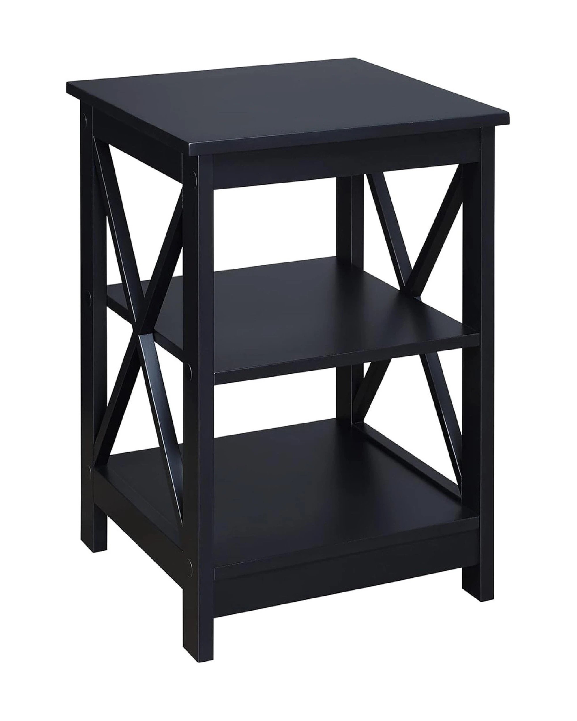 1 Sarantino Orson 2-tier Bedside Table - Black, 1 of 10