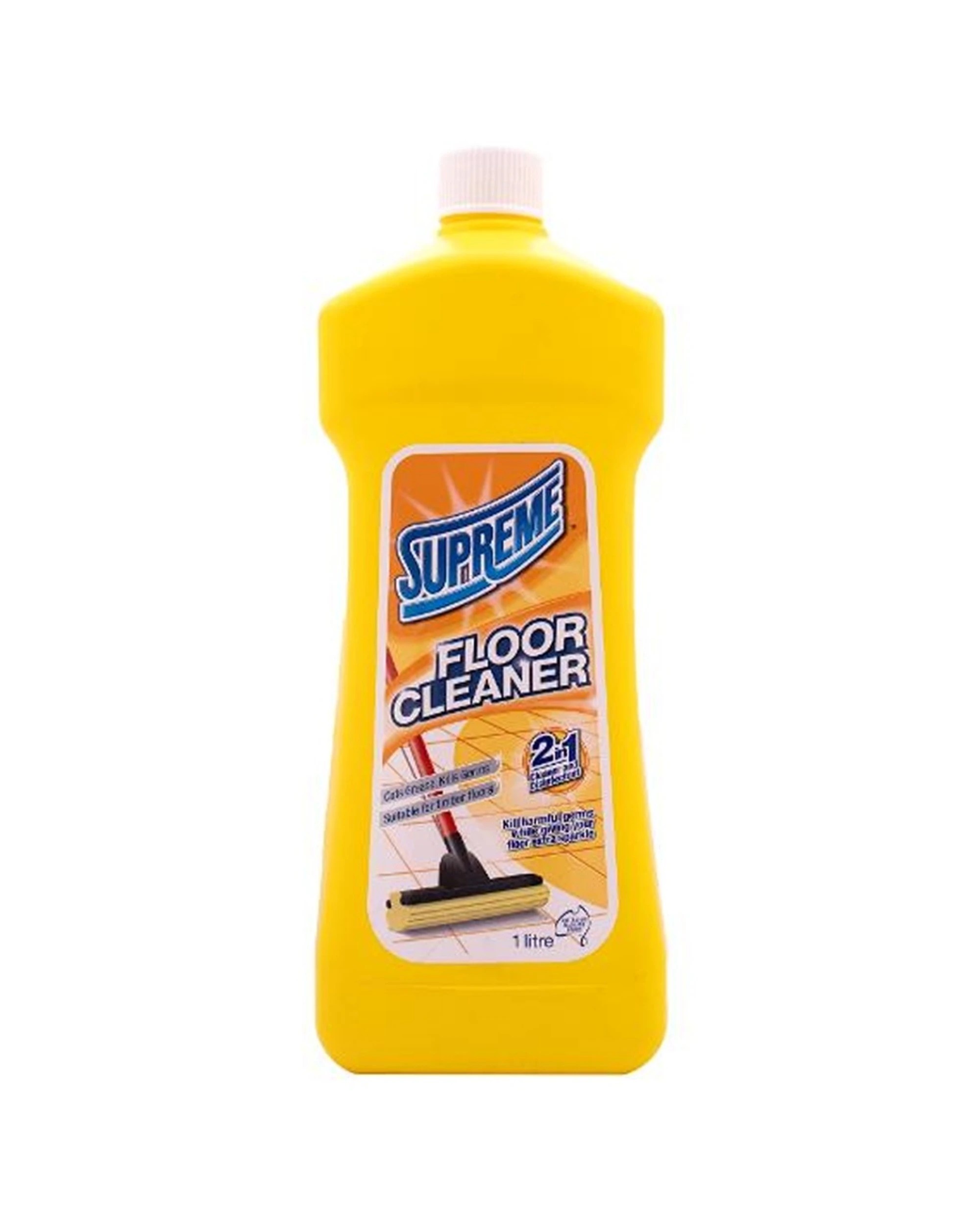 2 Supreme 8PK 2-in-1 All Hard Floor Cleaner And Disinfectant Liquid 1L - Yellow, 2 of 4