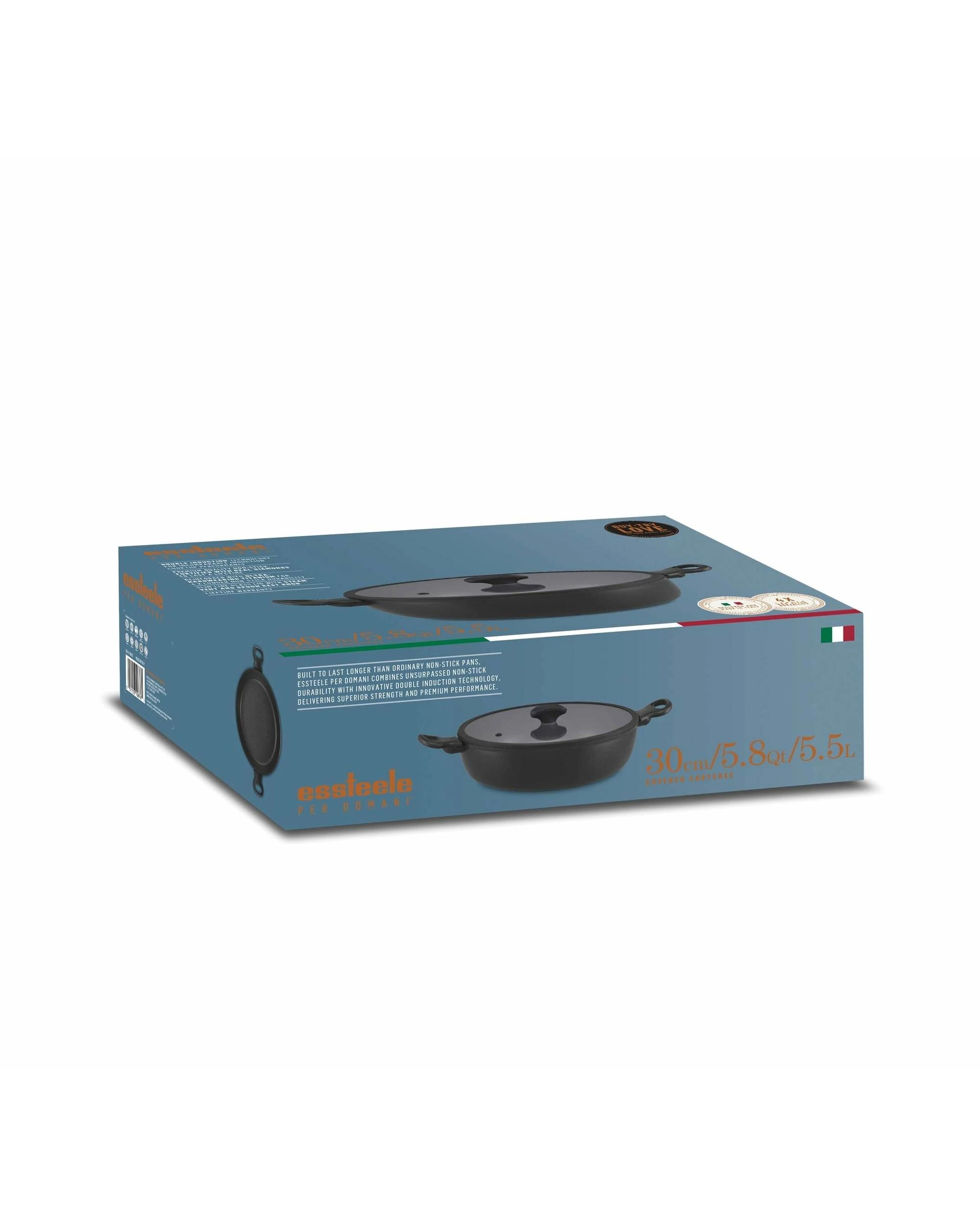 2 Essteele Per Domani Nonstick Induction Covered Sauteuse 30cm/5.5L - Black, 2 of 2