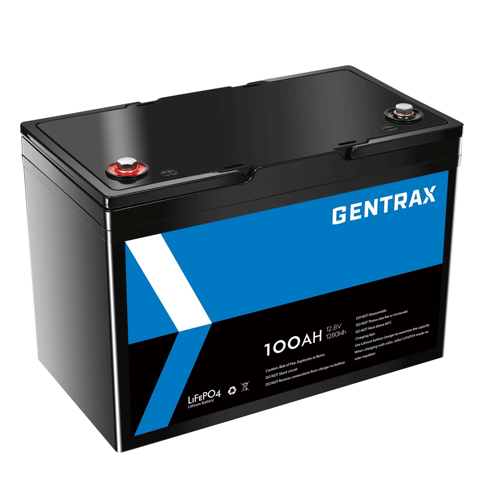 7 GENTRAX 12V 100Ah Lithium Battery + 3x 1m 25A Fuse Cable, 7 of 10