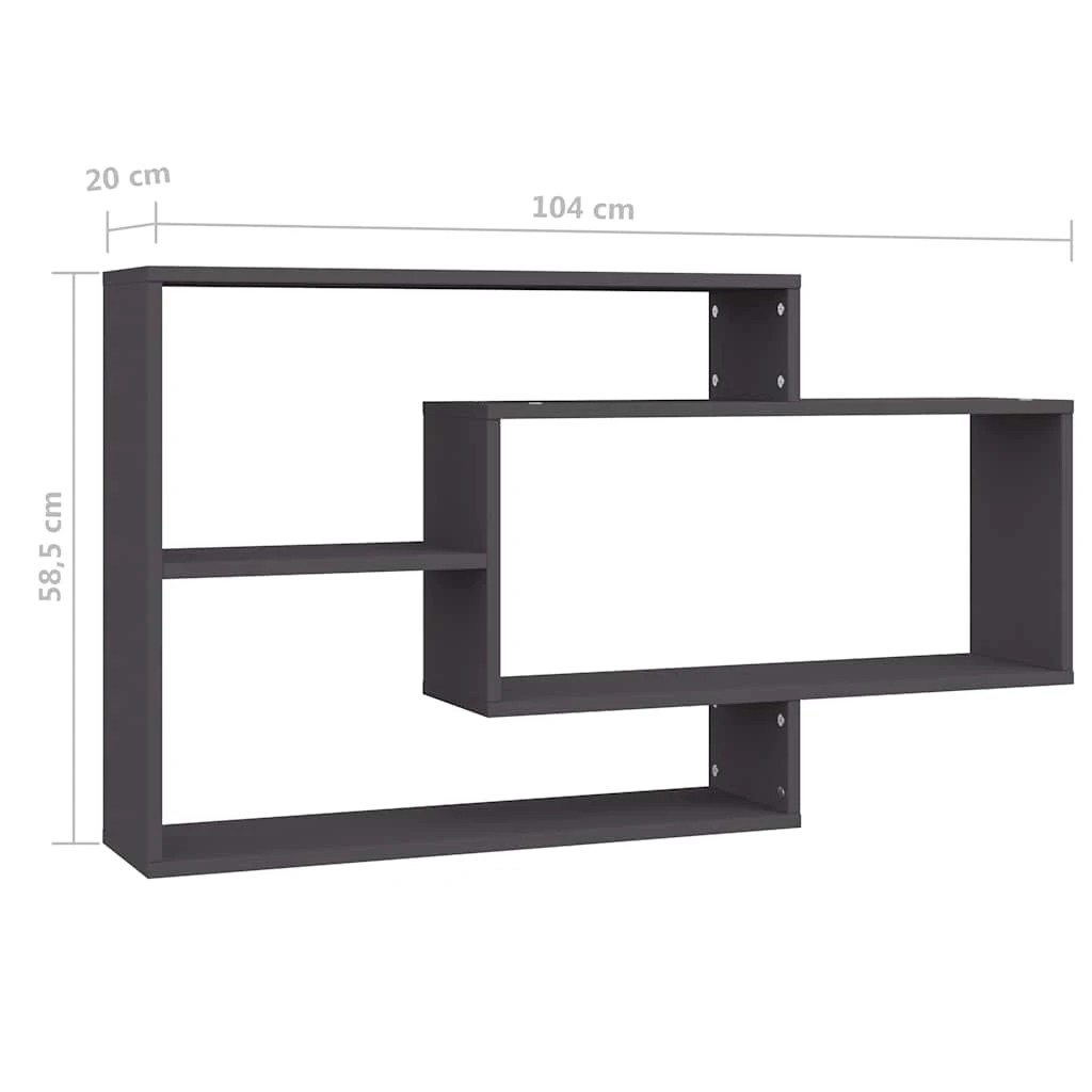 6 vidaXL Wall shelf Wall-Mountable - Grey, 6 of 6