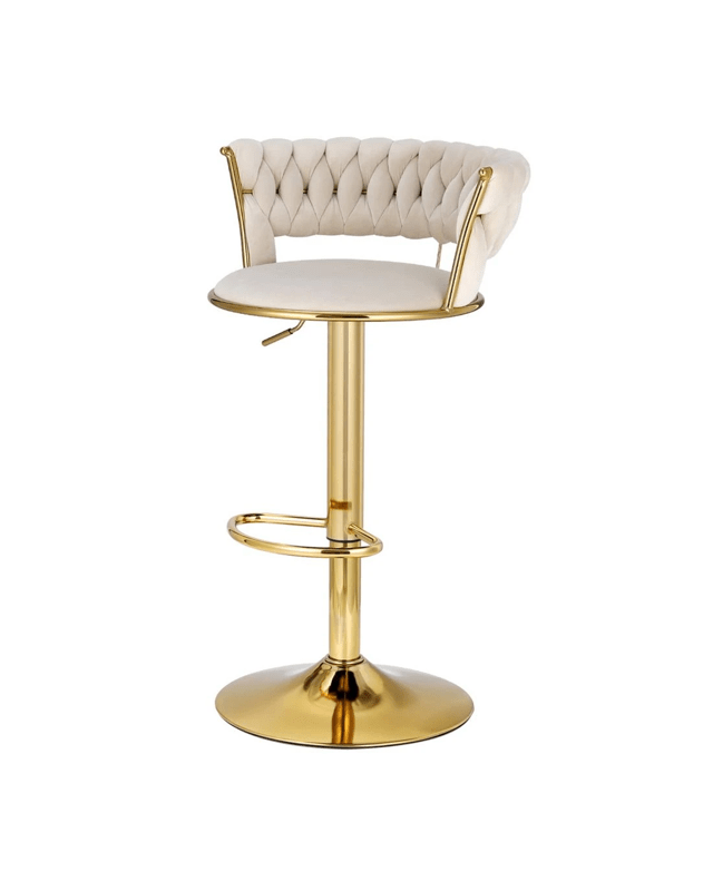 Artiss Bar Stools Gas Lift Velvet Woven Backrest - B