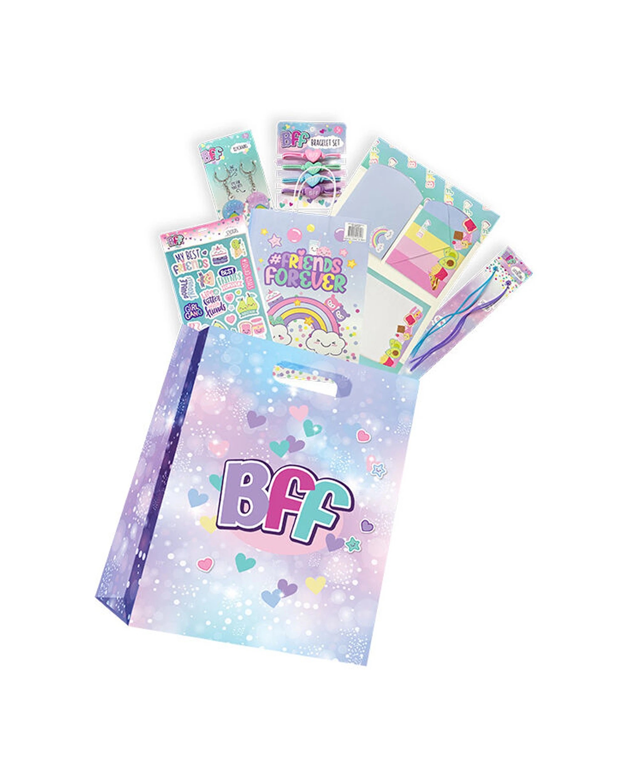 2 BFF 3PK Mini Showbag Friendship Gift Set With Writing Set Keychain Stickers - Multi, 2 of 2