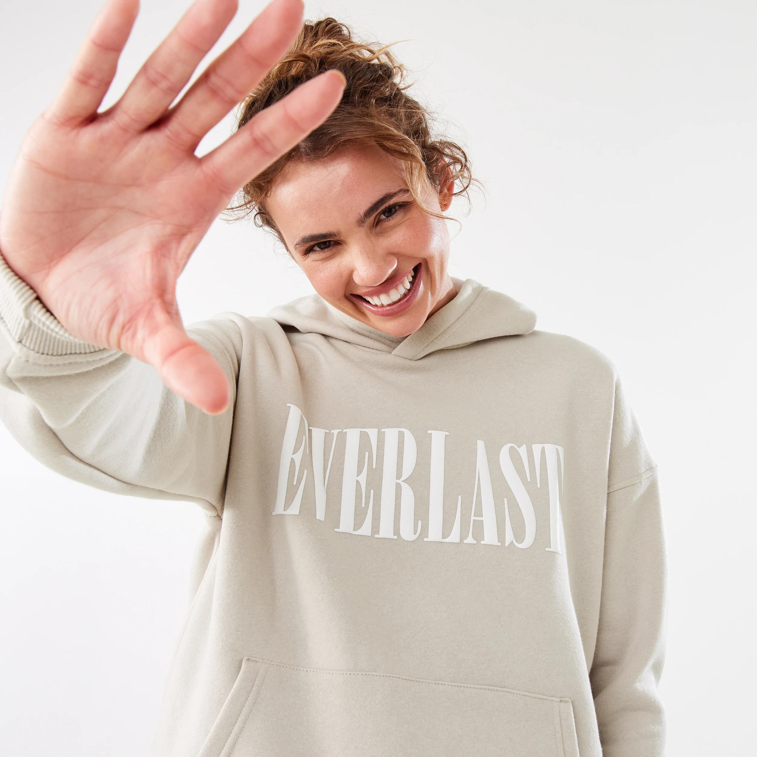 7 Everlast Womens Athletic Club Hoodie EVERLAST BUBBLE LOGO STONE, 7 of 9