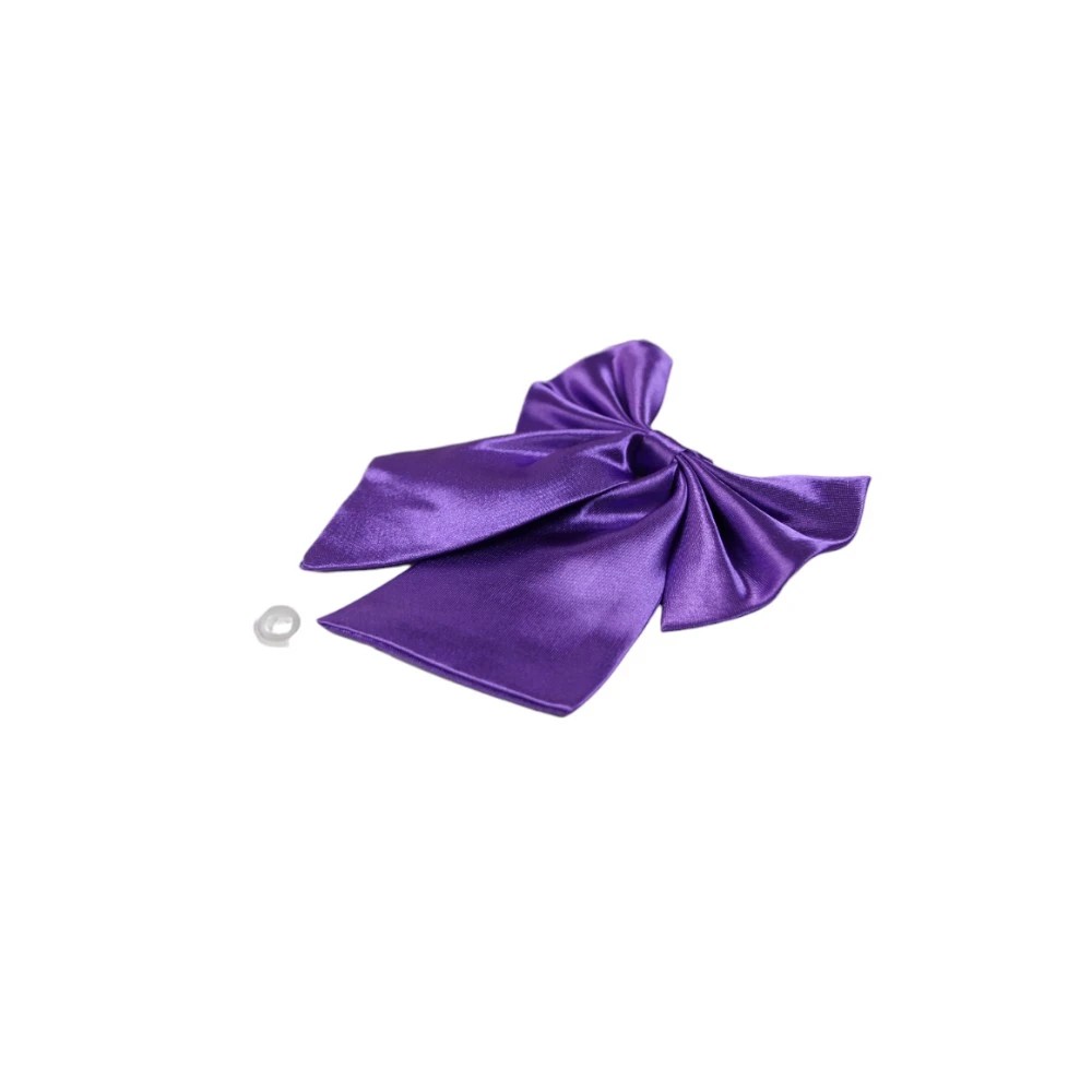 4 Zasel Womens Plain Shirt Collar Bow Tie - Purple - Purple, 4 of 4