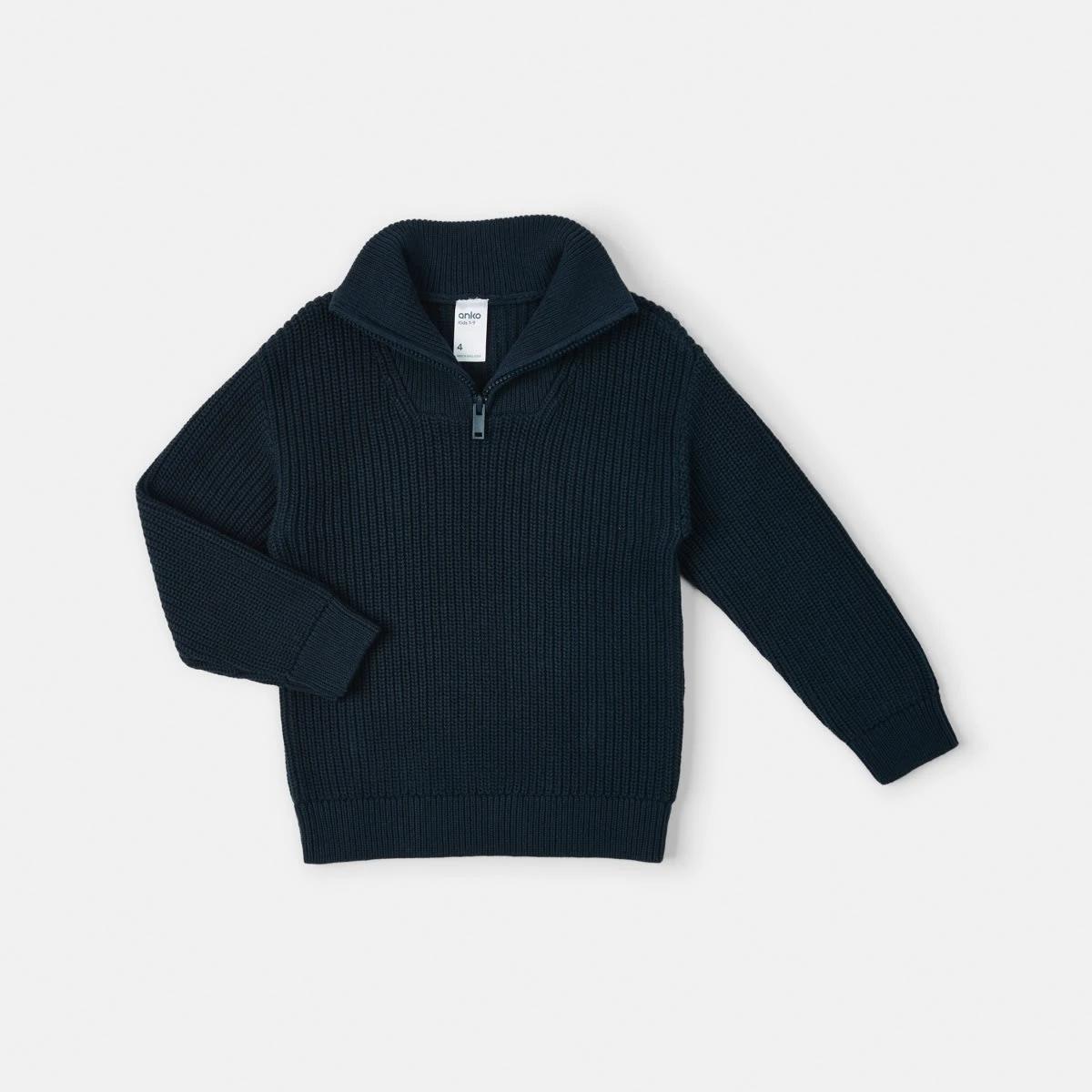 7 Funnel Neck Knit Top Dress Navy, 7 of 8