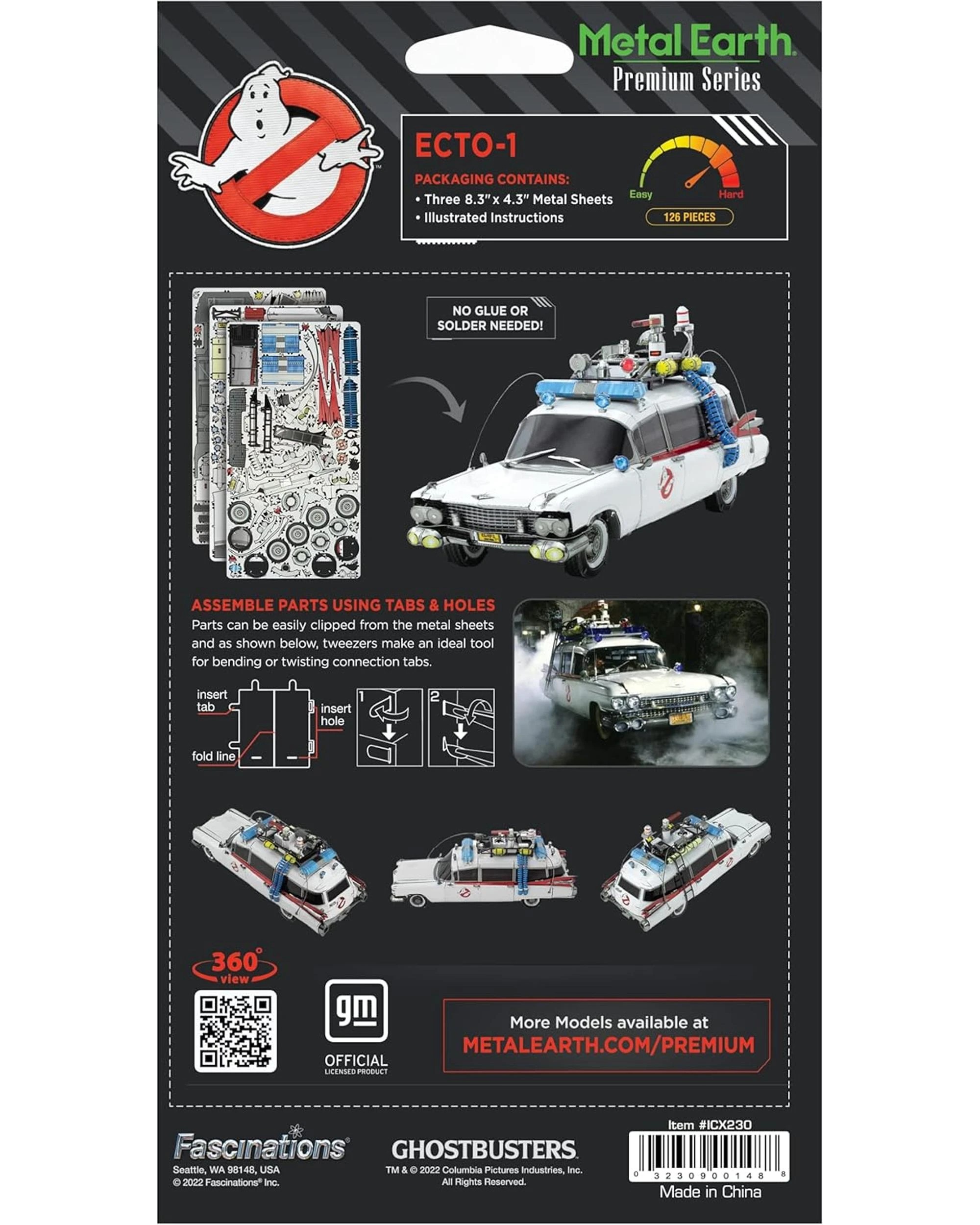 2 Metal Earth Premium Series Ghostbusters ECTO-1 Steel Model Kit, 2 of 7