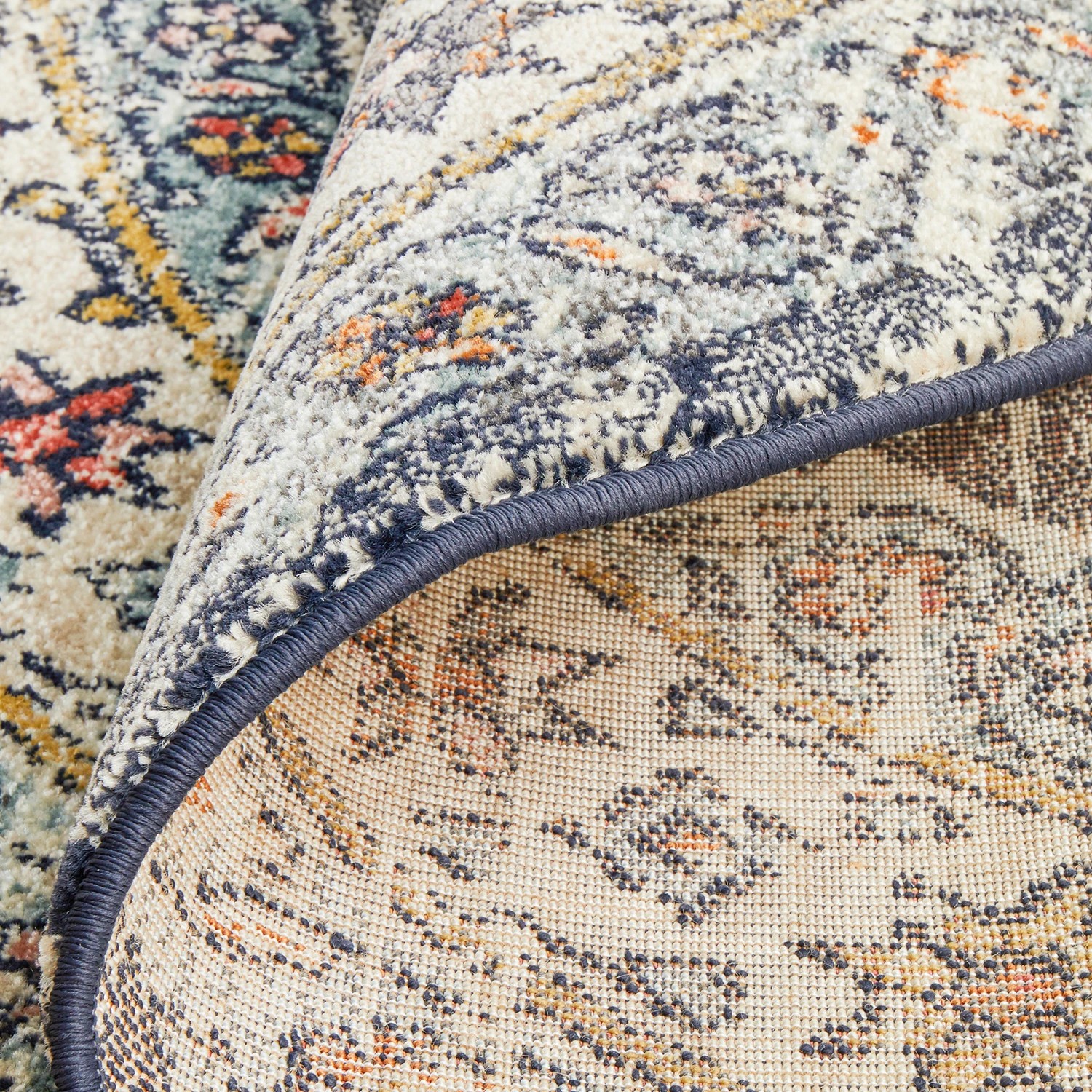 9 Common Ground Rugs Eterna 855 150x150cm Round - Small Pet Friendly Rug - Navy - Blue, 9 of 9