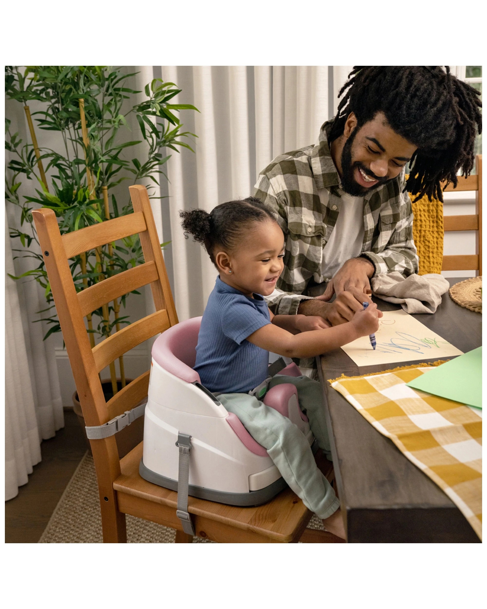 2 Ingenuity 2 In 1 Adjustable Baby Feeding Seat Booster Peony 6 Months Plus - Pink, 2 of 5