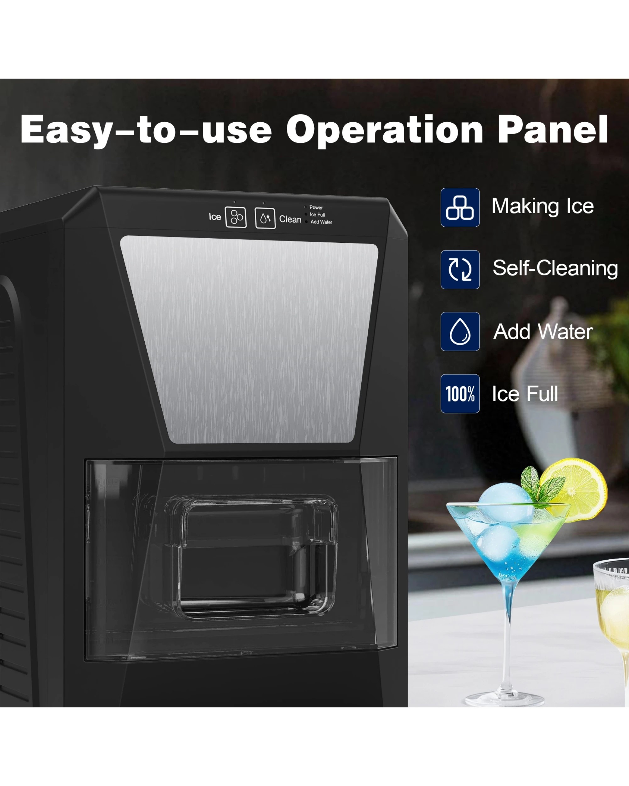 3 Advwin Sphere Ice Maker Machine, 50mm Round Ice Ball Maker For Whiskey & Cocktails, Clear Ice Machine, 3 of 8
