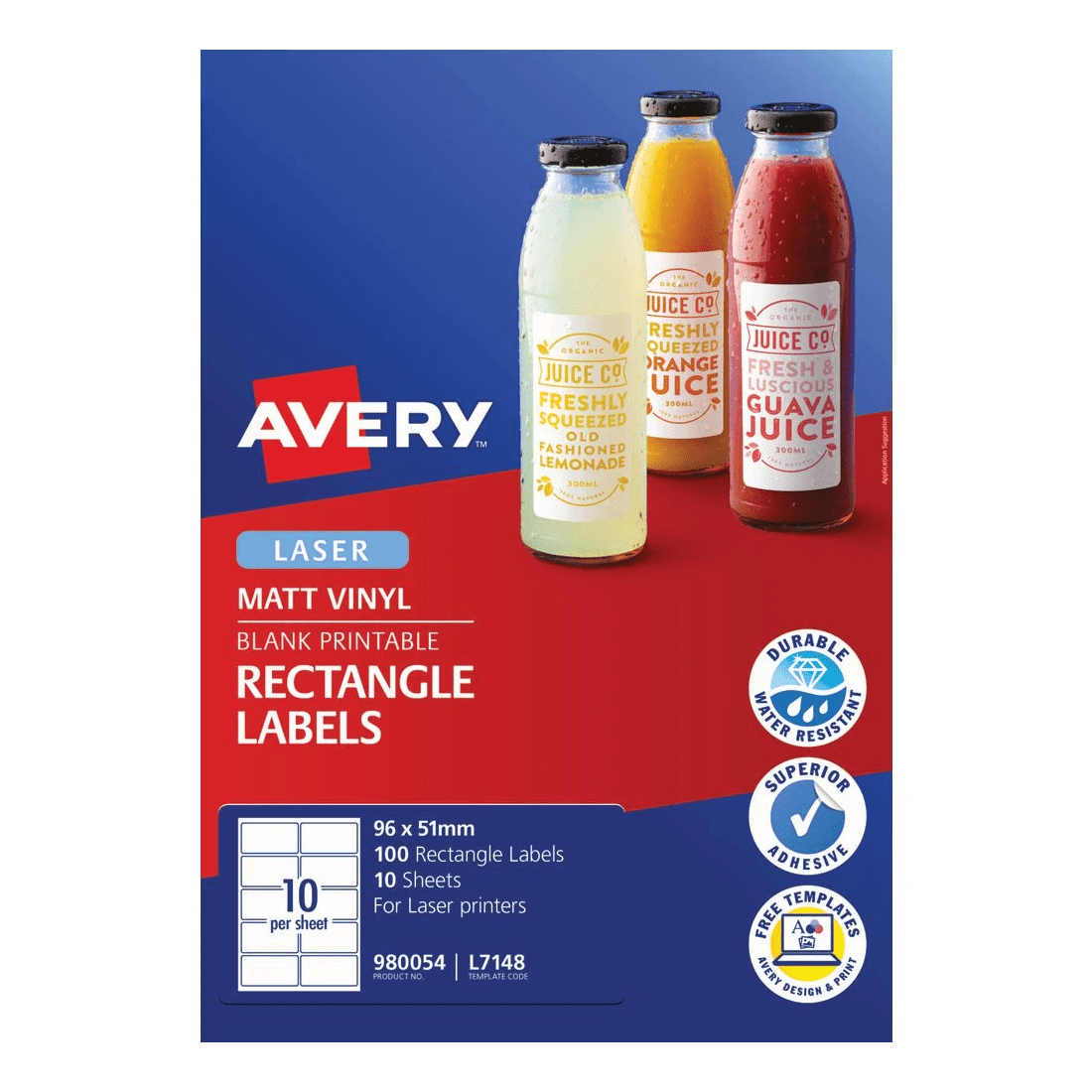 2 Avery 10UP Laser Durable Rectangle White 10 Sheets, 2 of 6