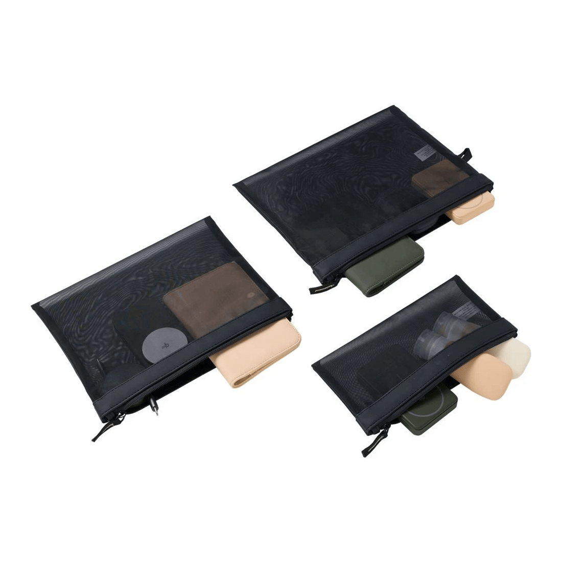 3 Otto Mesh Pouches Black 3 Pack, 3 of 4