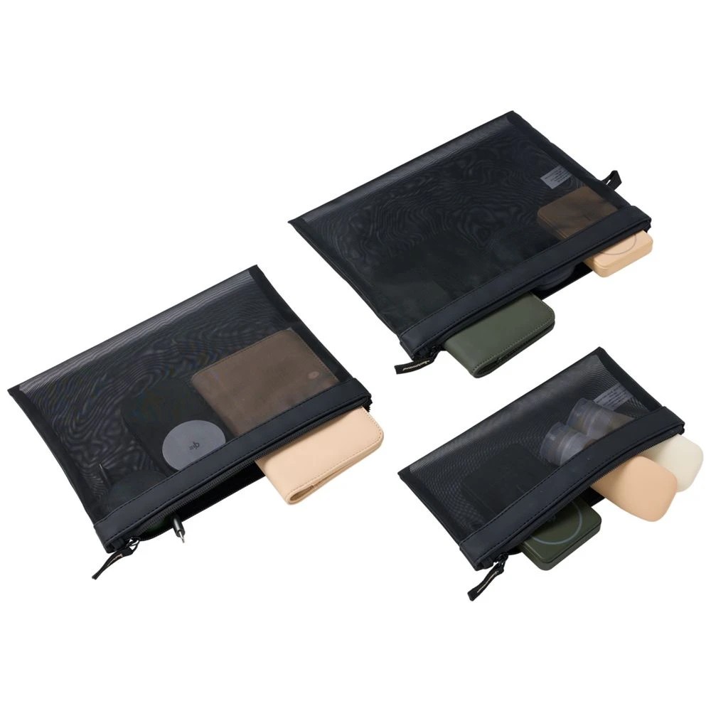 3 Otto Mesh Pouches Black 3 Pack, 3 of 4