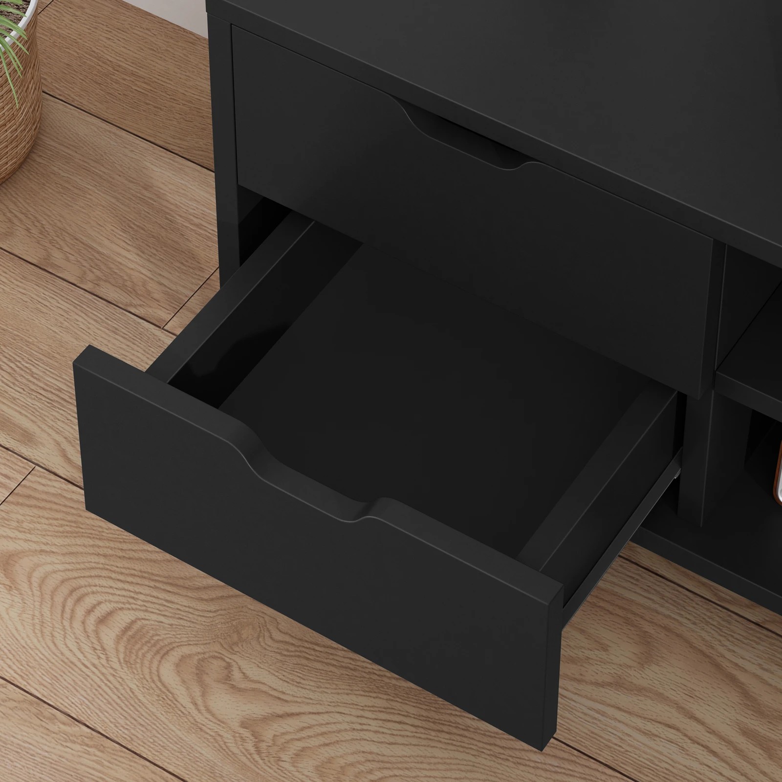 9 Alfordson Entertainment Unit 120cm TV Cabinet Stand Storage Drawer - Black, 9 of 10