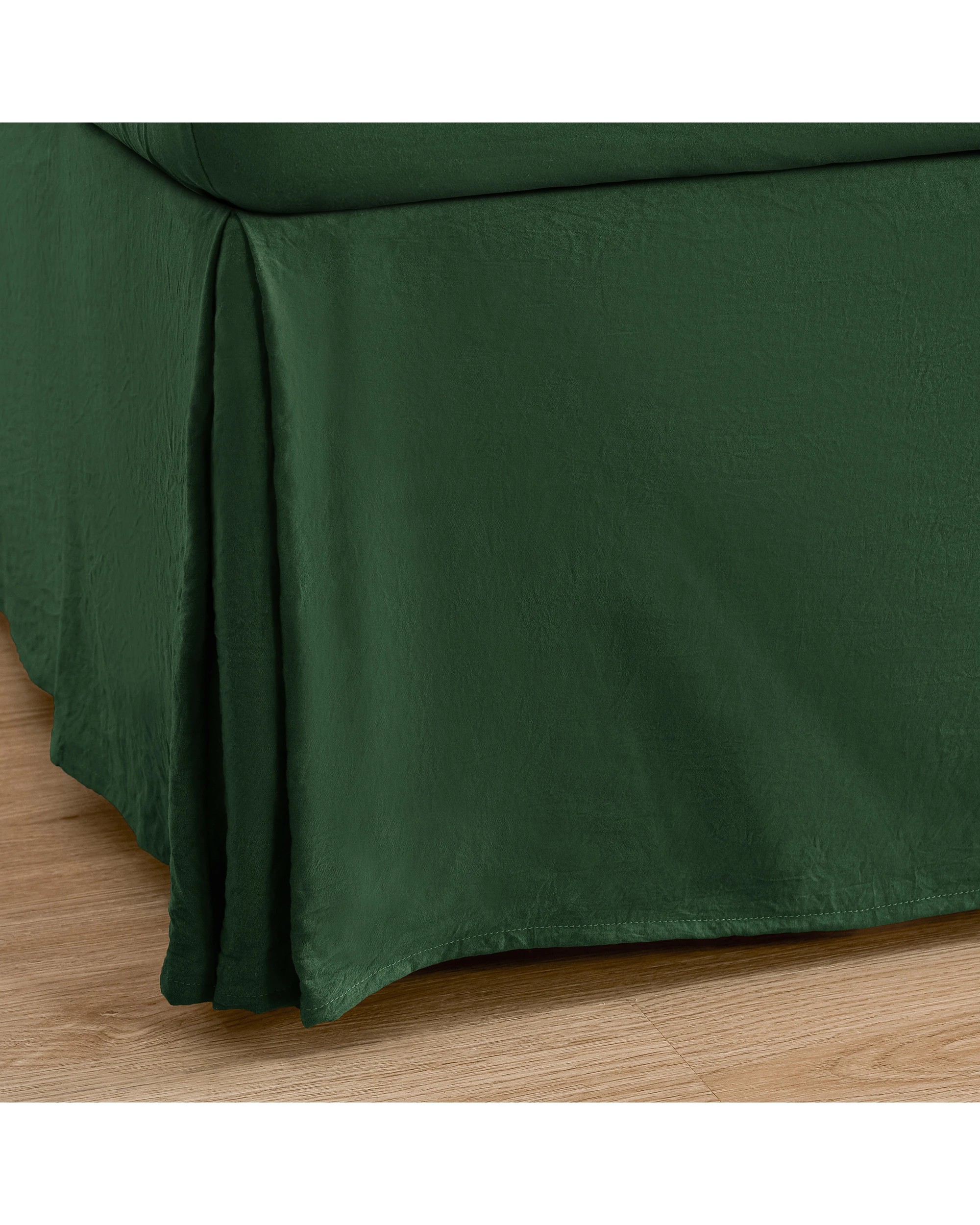 5 Dreamaker Superfine Washed Microfibre Pleated Valance - Super King Bed - Hunter Green, 5 of 9