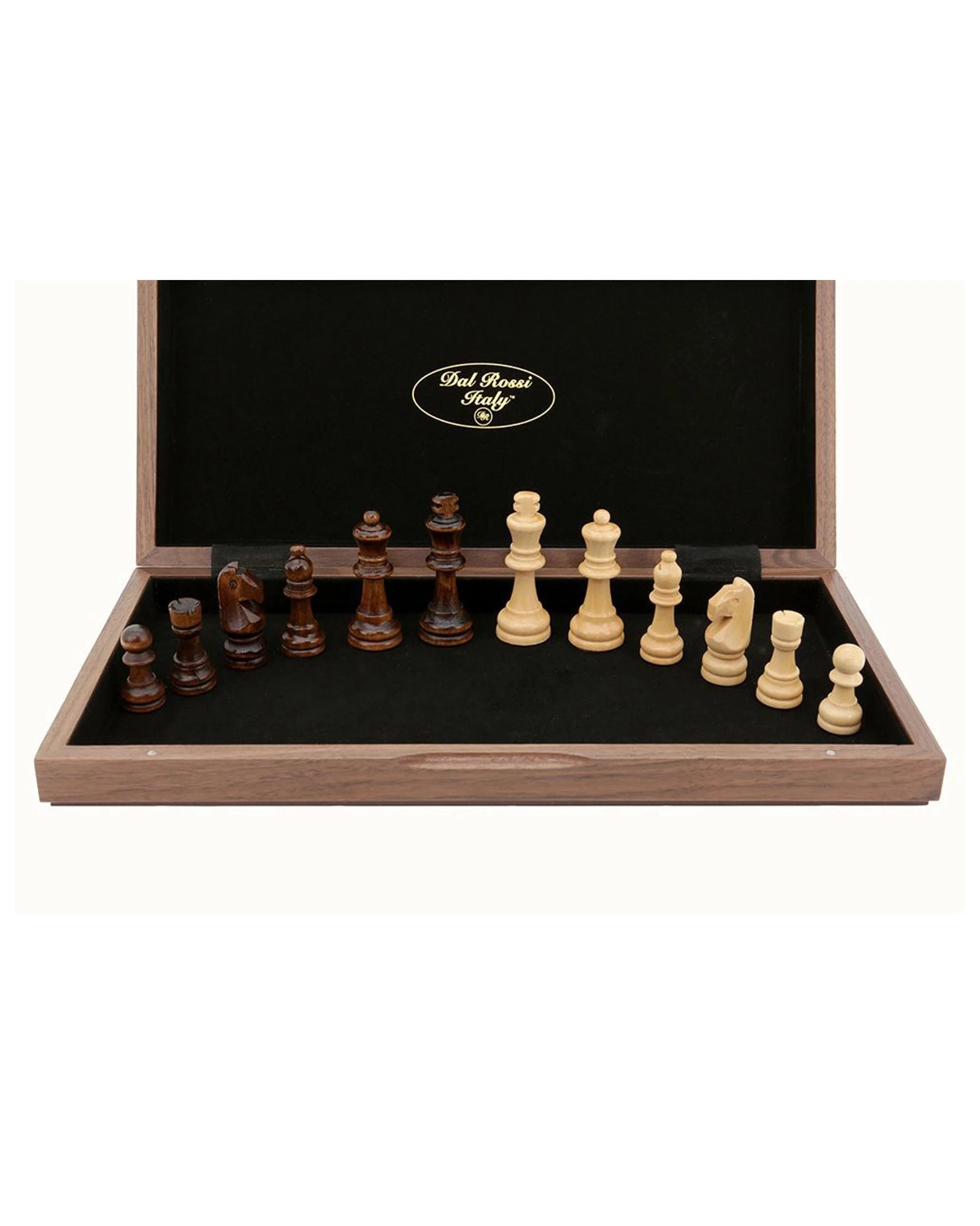 5 Dal Rossi 15 inch Walnut Inlaid Folding Chess Set, 5 of 5