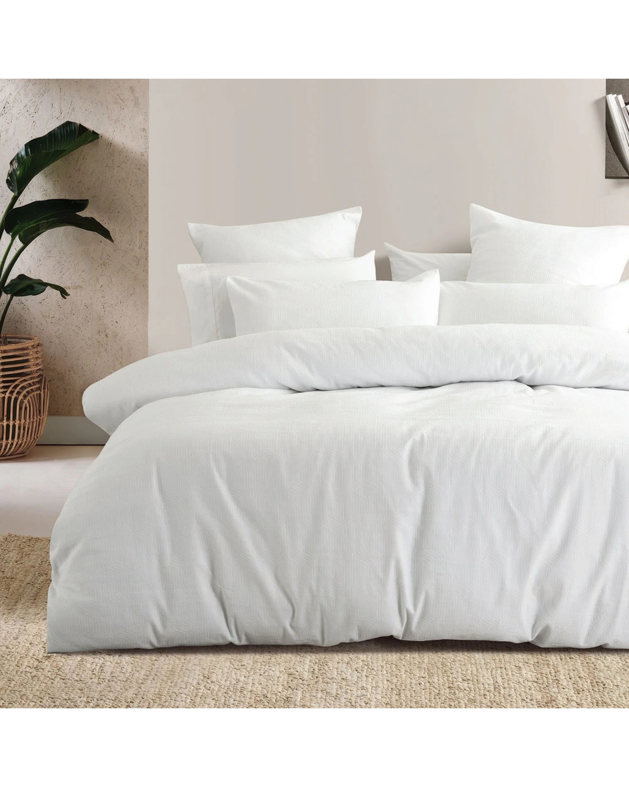 3 Bambury Ogee Jacquard European Pillowcase Home Bedding 4PK 65x65cm - White, 3 of 5