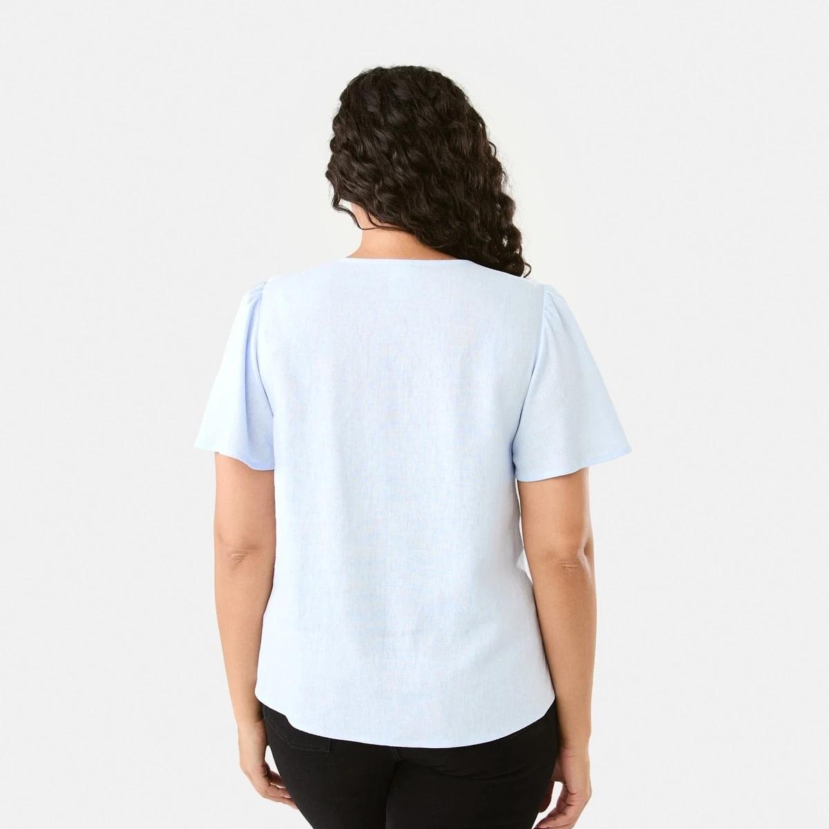 3 Short Sleeve Femme Top Blu Bysde, 3 of 7