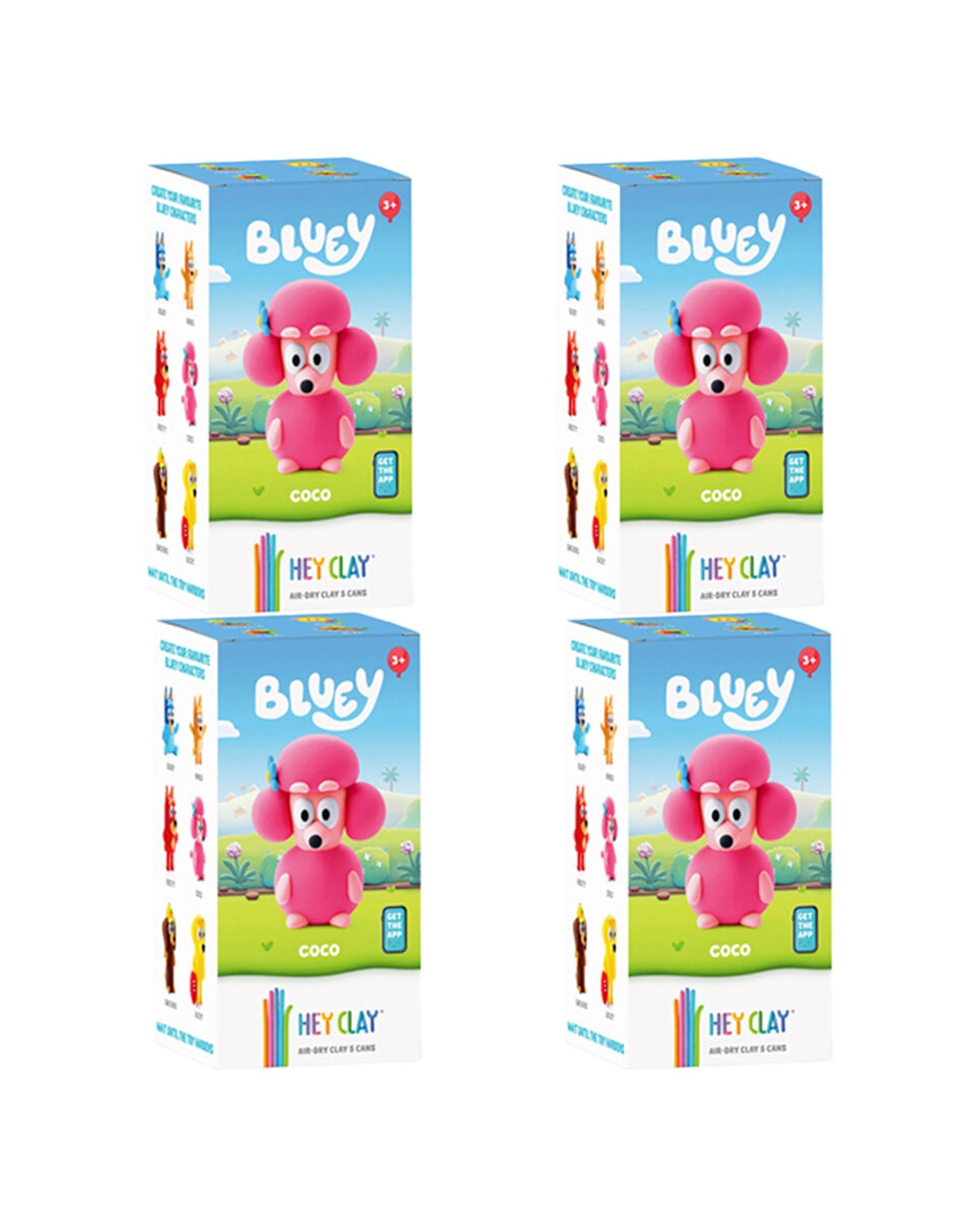 1 Hey Clay Bluey Single Character Kids Modelling Clay Set 5 Coloured Cans Coco 4PK - Multi, 1 of 5