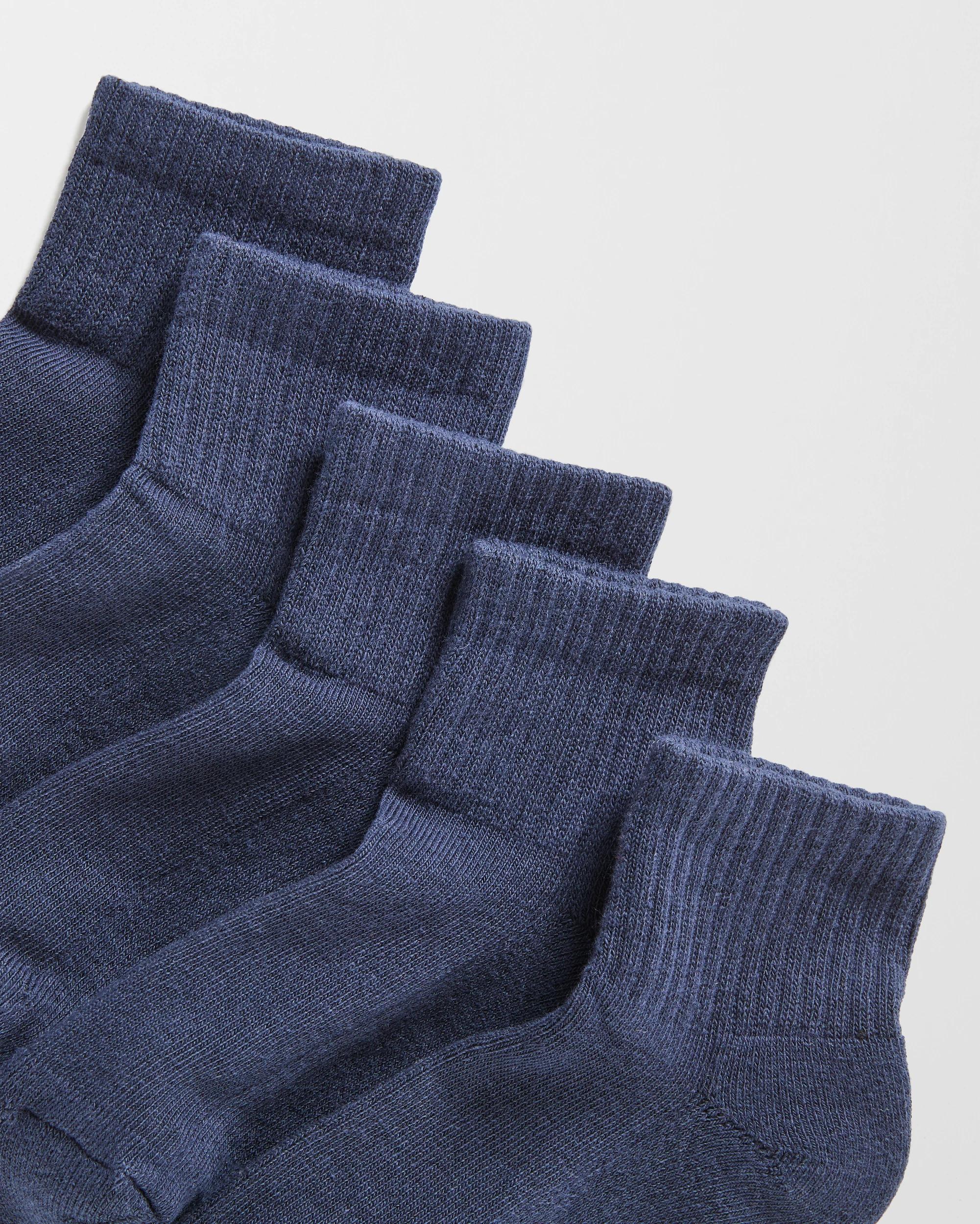 2 Maxx Australian Cotton Blend Sport Quarter Crew Socks 5 Pack NAVY, 2 of 3