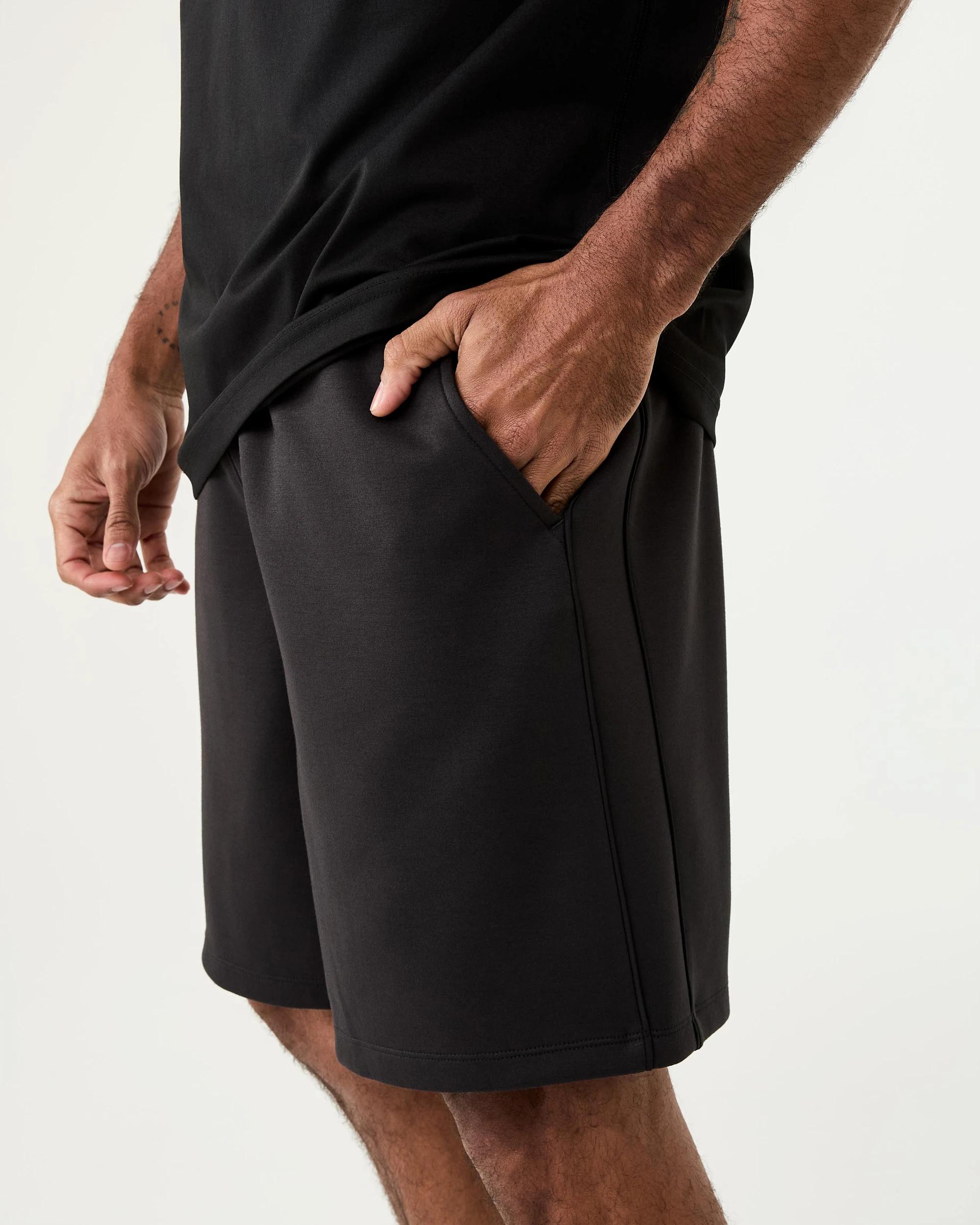 1 Active Mens 9in. Scuba Piping Detail Shorts Black, 1 of 8