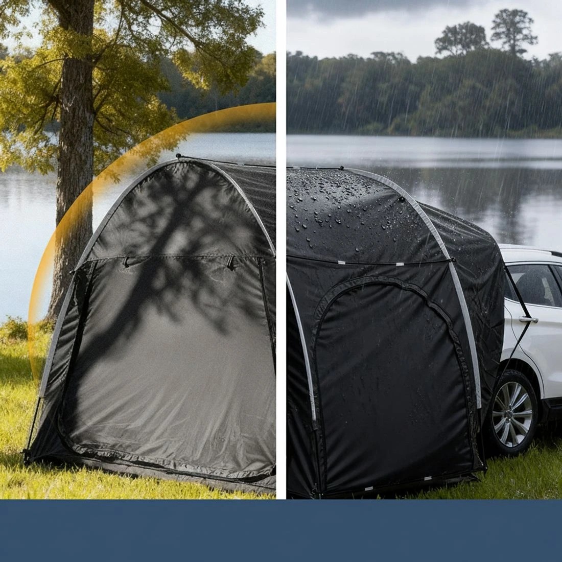 4 Weisshorn Camping Tent Car SUV Rear Hatchback Tents Canopy Portable Outdoor Family - Black, 4 of 8