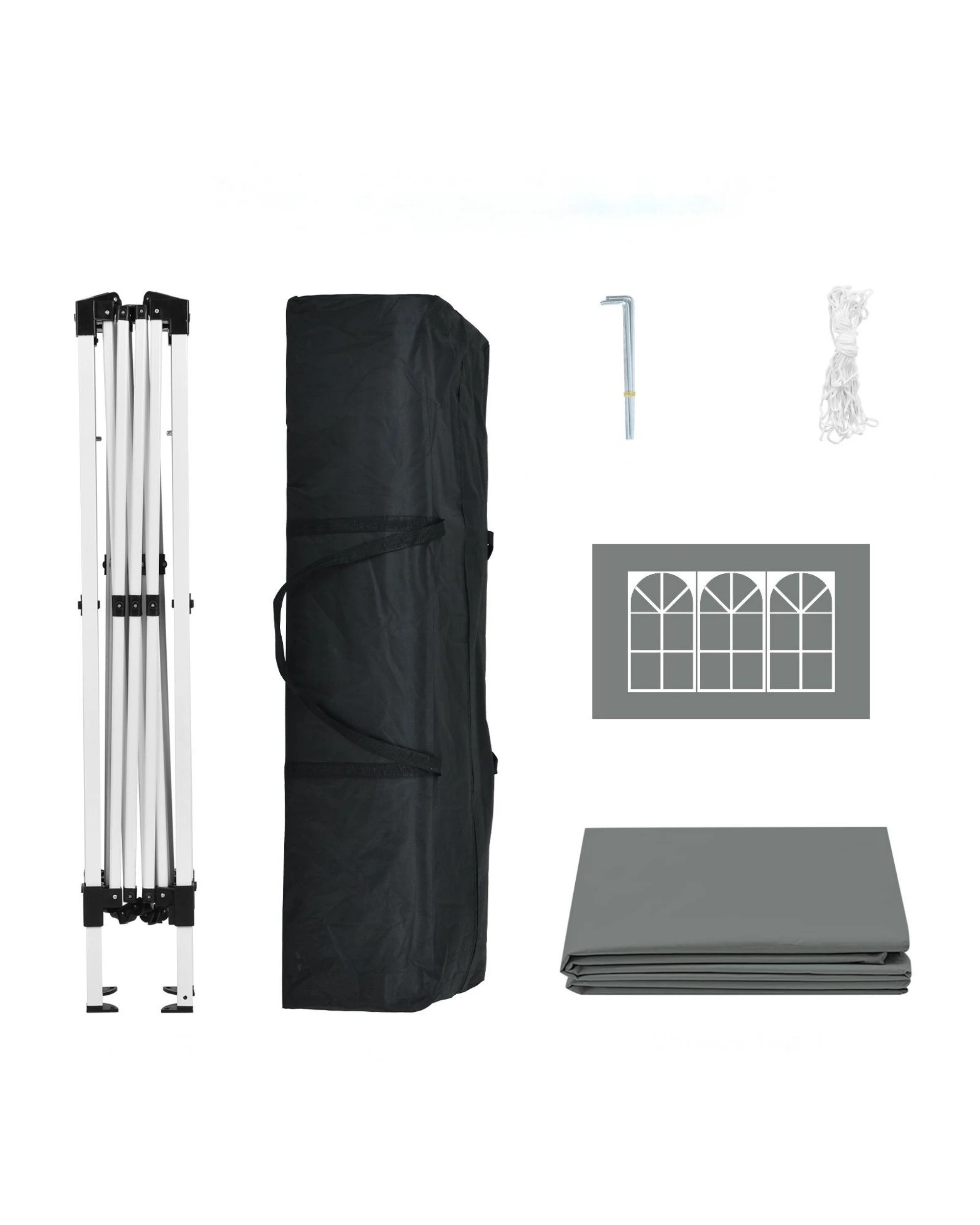 8 Advwin 3x3m Portable Pop Up Canopy with 4 Sidewalls, 8 of 8