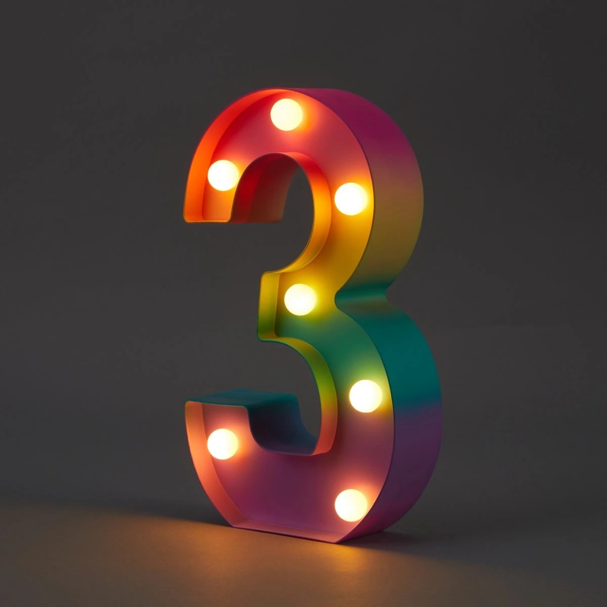 1 Ombre Light Up Number - 3, 1 of 5