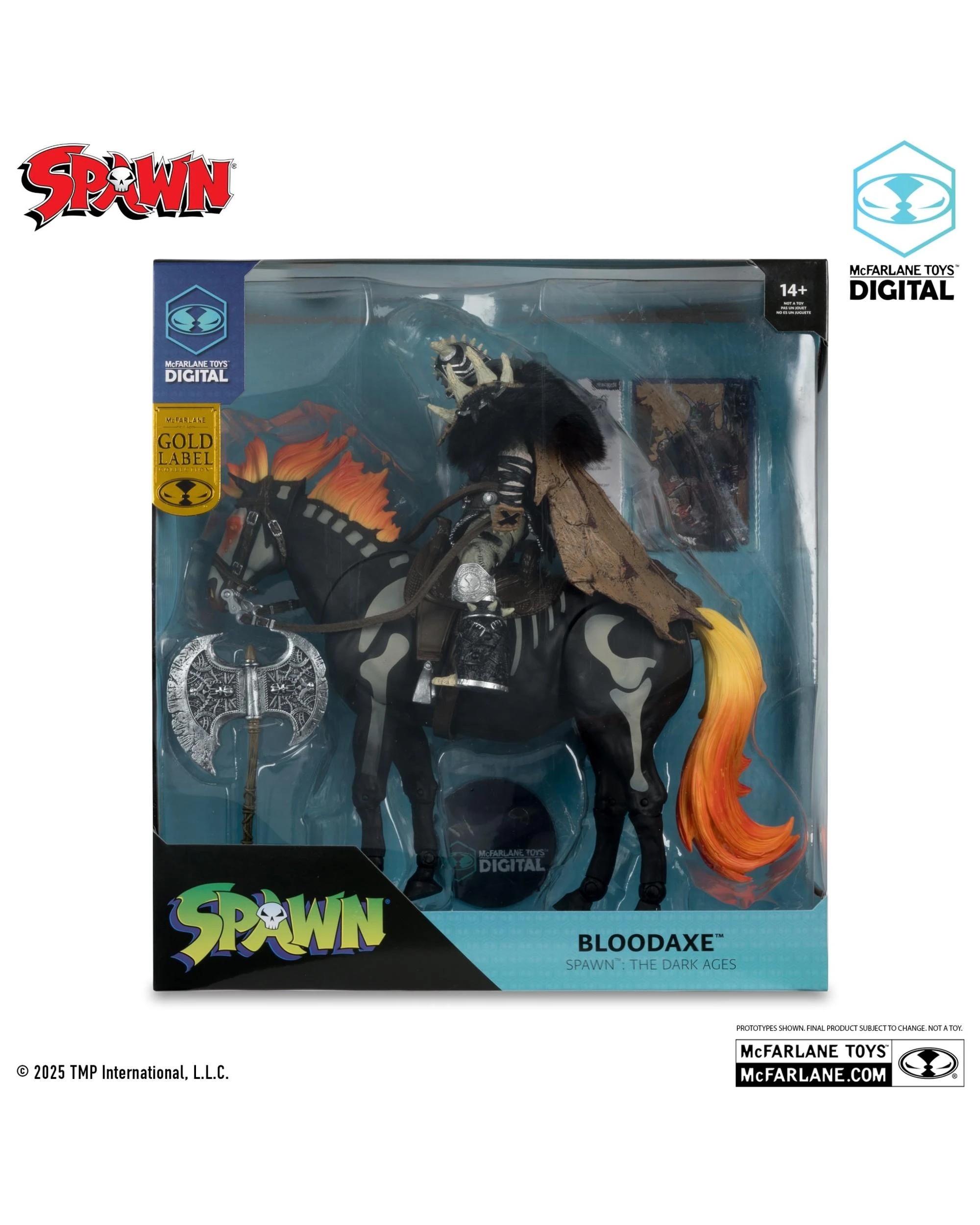 10 Mcfarlane Digital Gold Label Spawn the Dark Ages Bloodaxe with Horse 7 inch Figure 2 Pack with Digital Collectable, 10 of 10