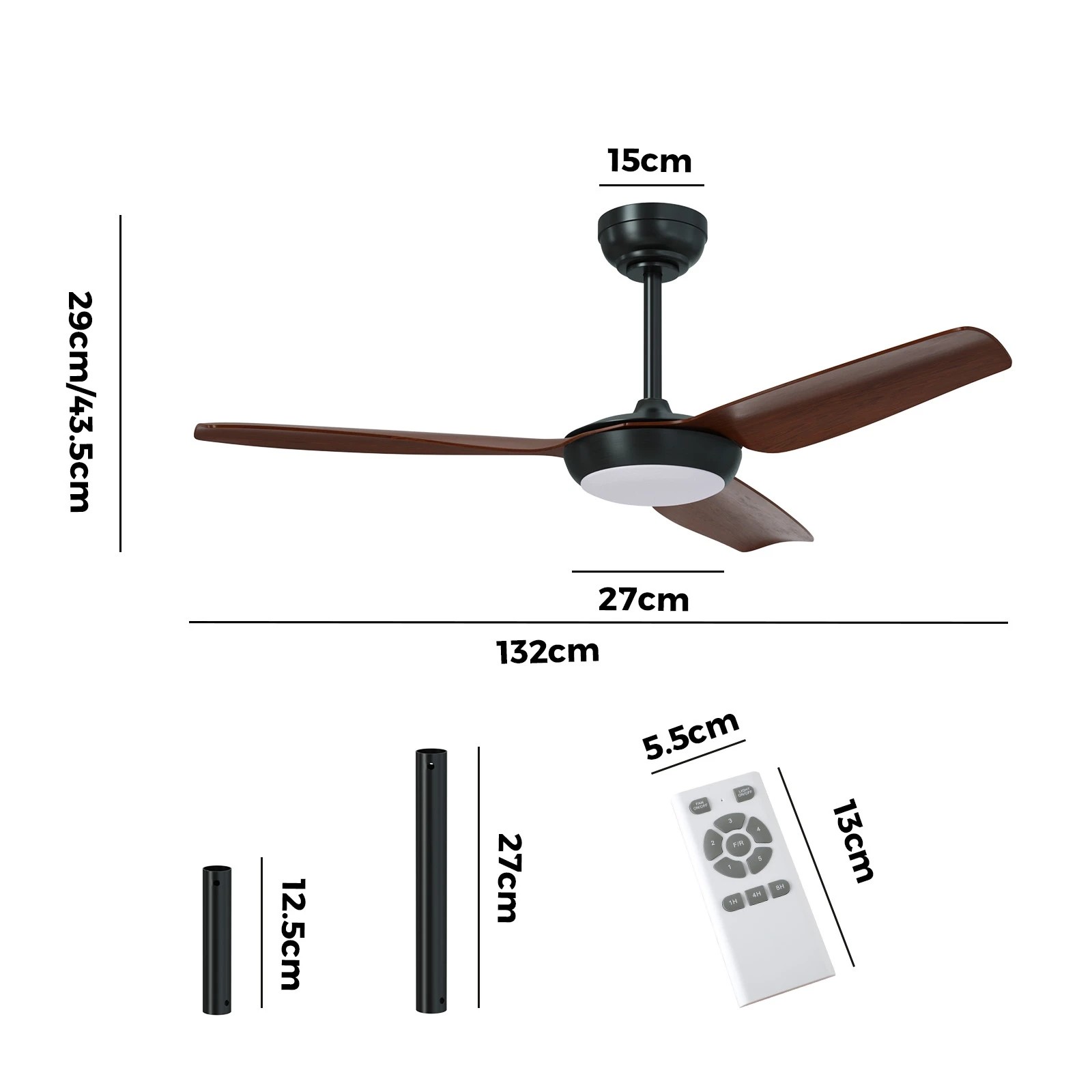 2 Vevare 52" Ceiling Fan DC Motor with LED Light & Remote Control, 2 of 10