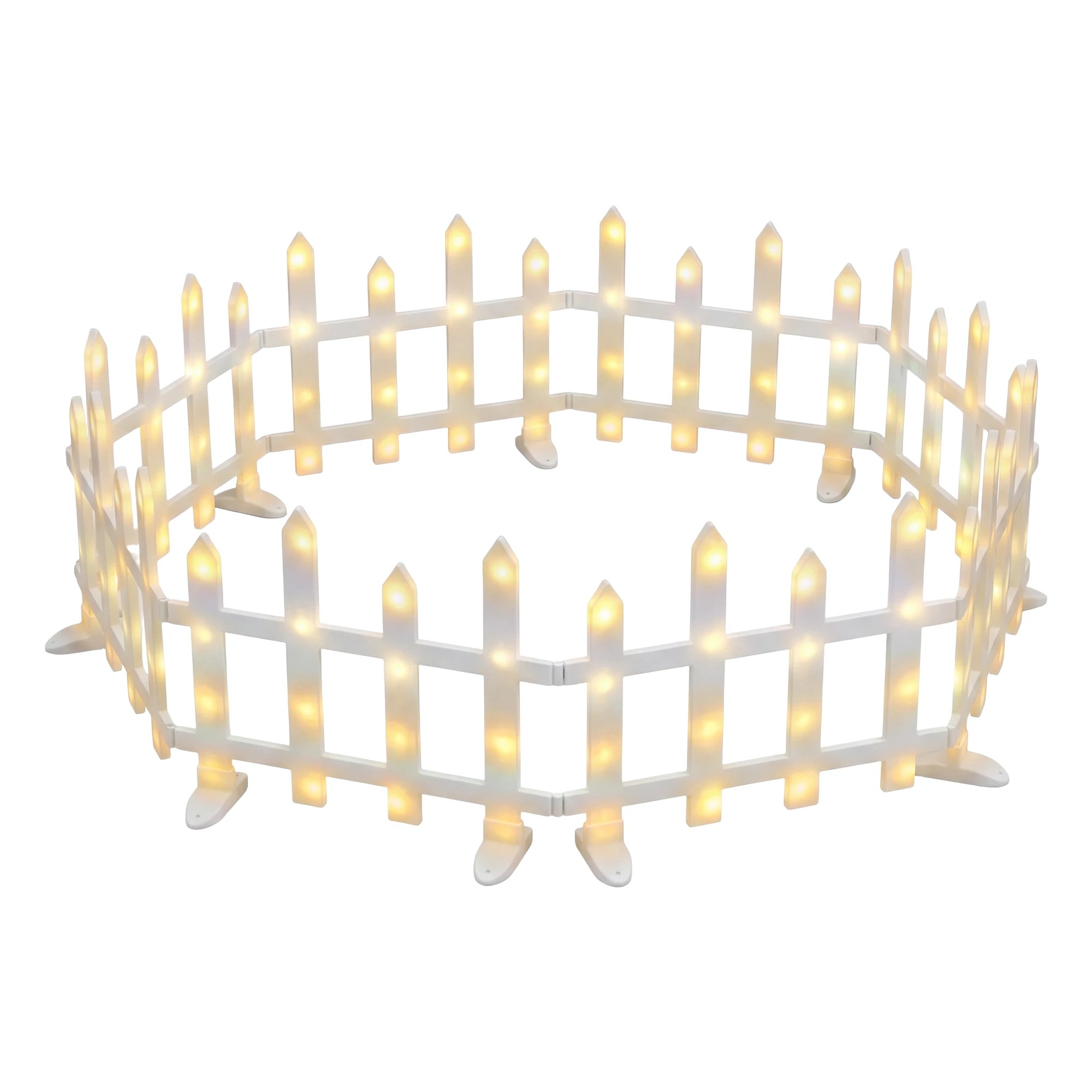1 Jingle Jollys 3m Solar Christmas Fence Lights Outdoor Garden Path Decor Warm 8pc - White, 1 of 9