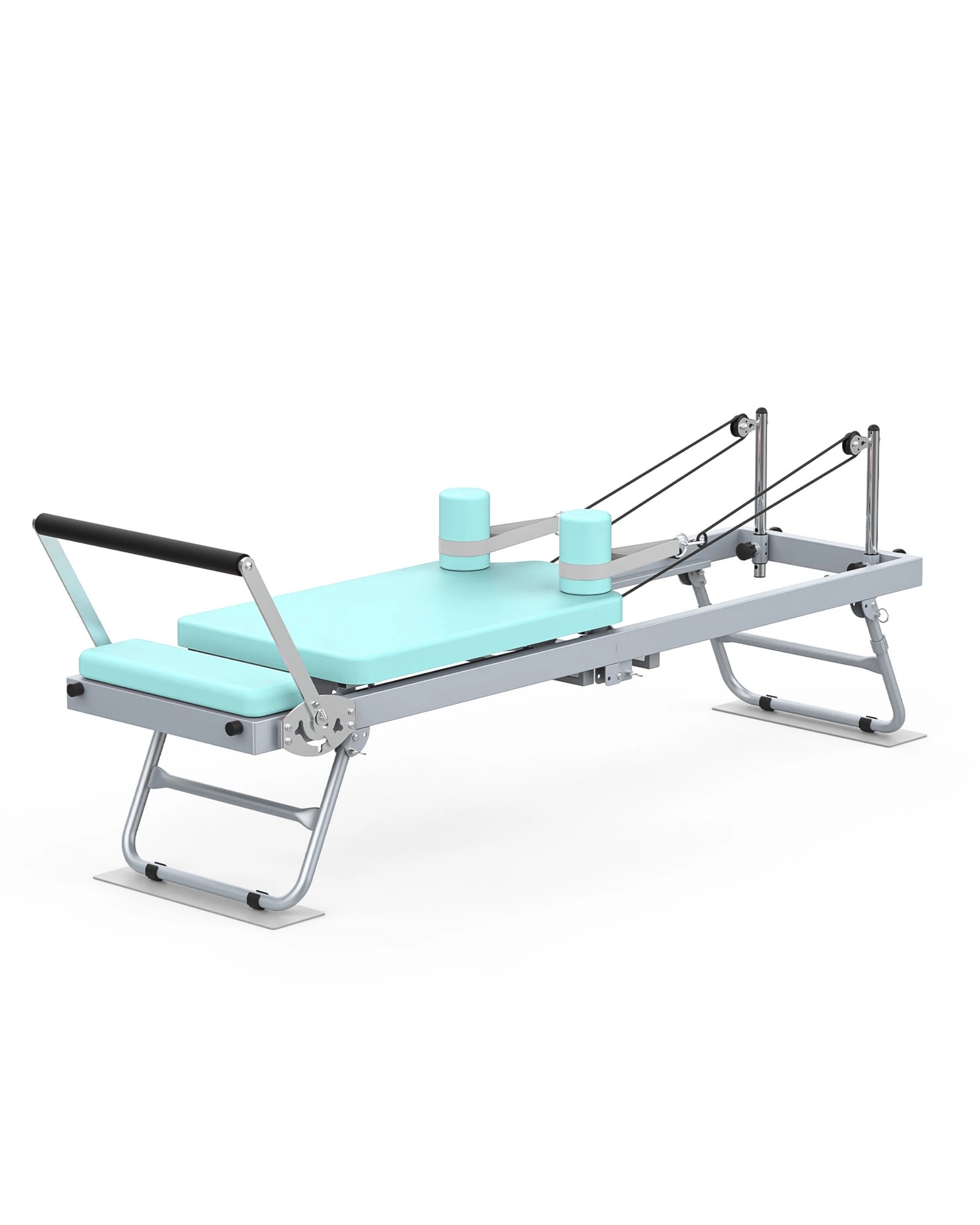 1 Advwin Foldable Pilates Reformer Machine Exercise Equipment with Wheels Cyan, 1 of 7