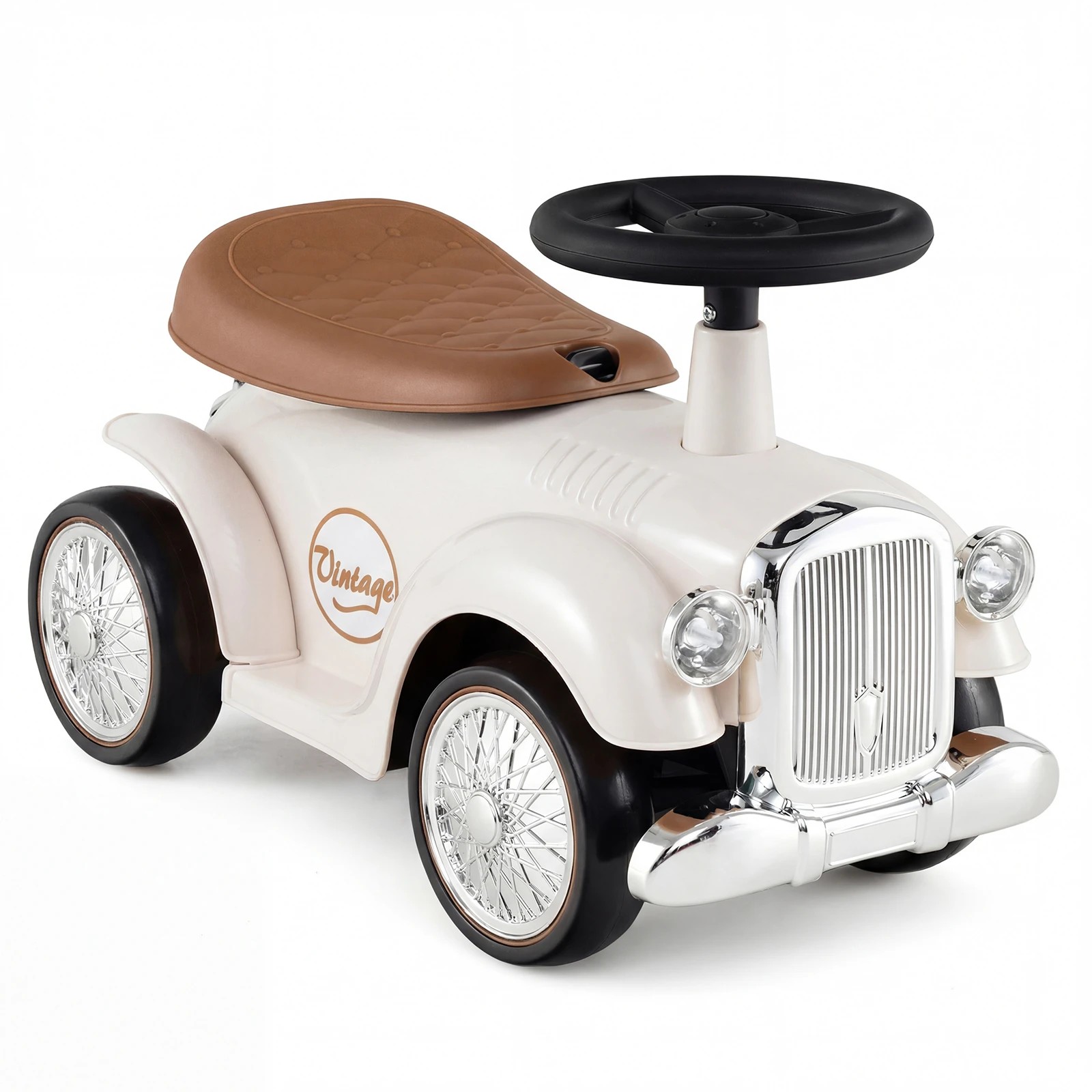 1 Costway Foot to Floor Kids Riding Car Toy Walker Vehicle - White, 1 of 4