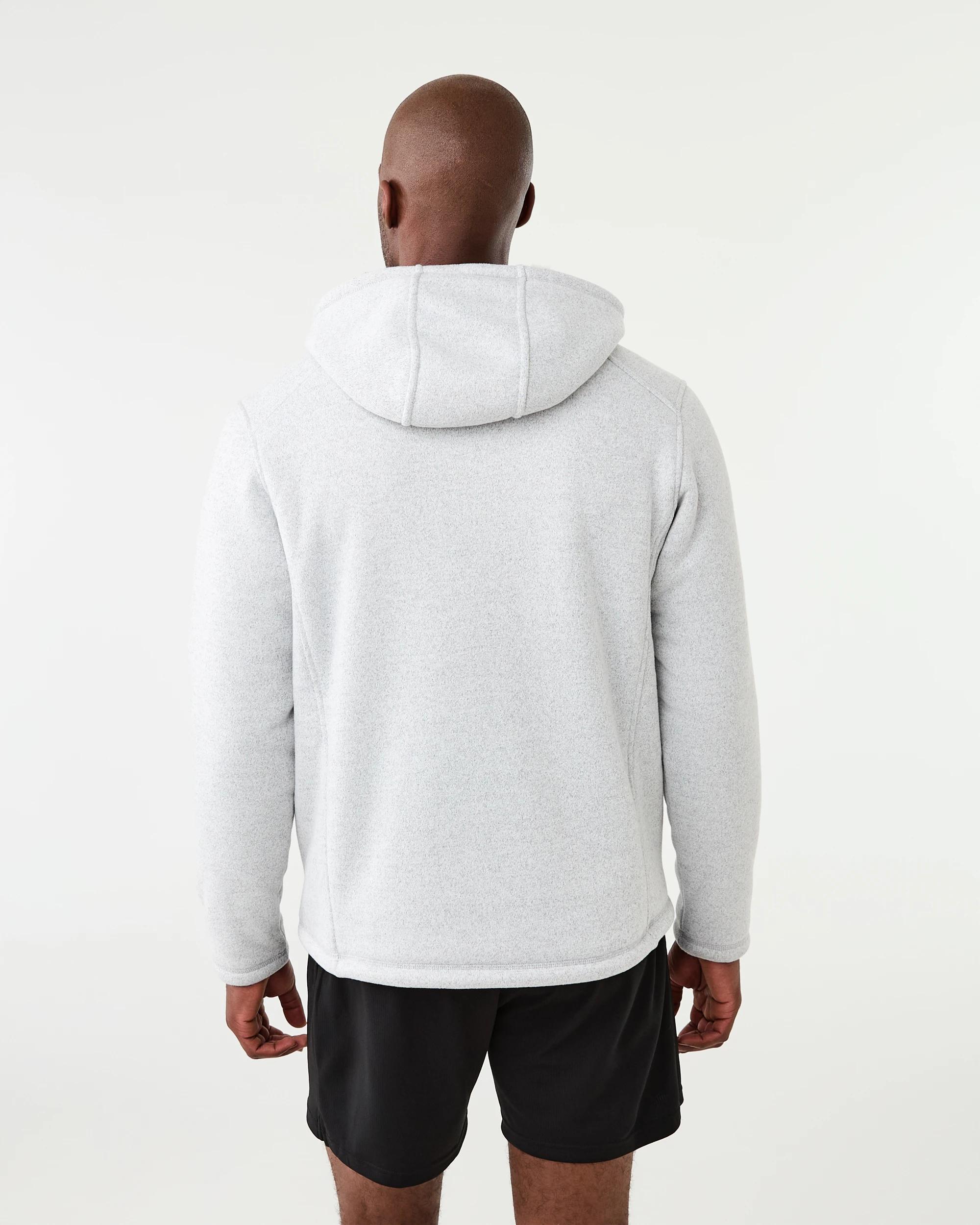 4 Active Mens Knit Sherpa Jacket Greymarle, 4 of 8