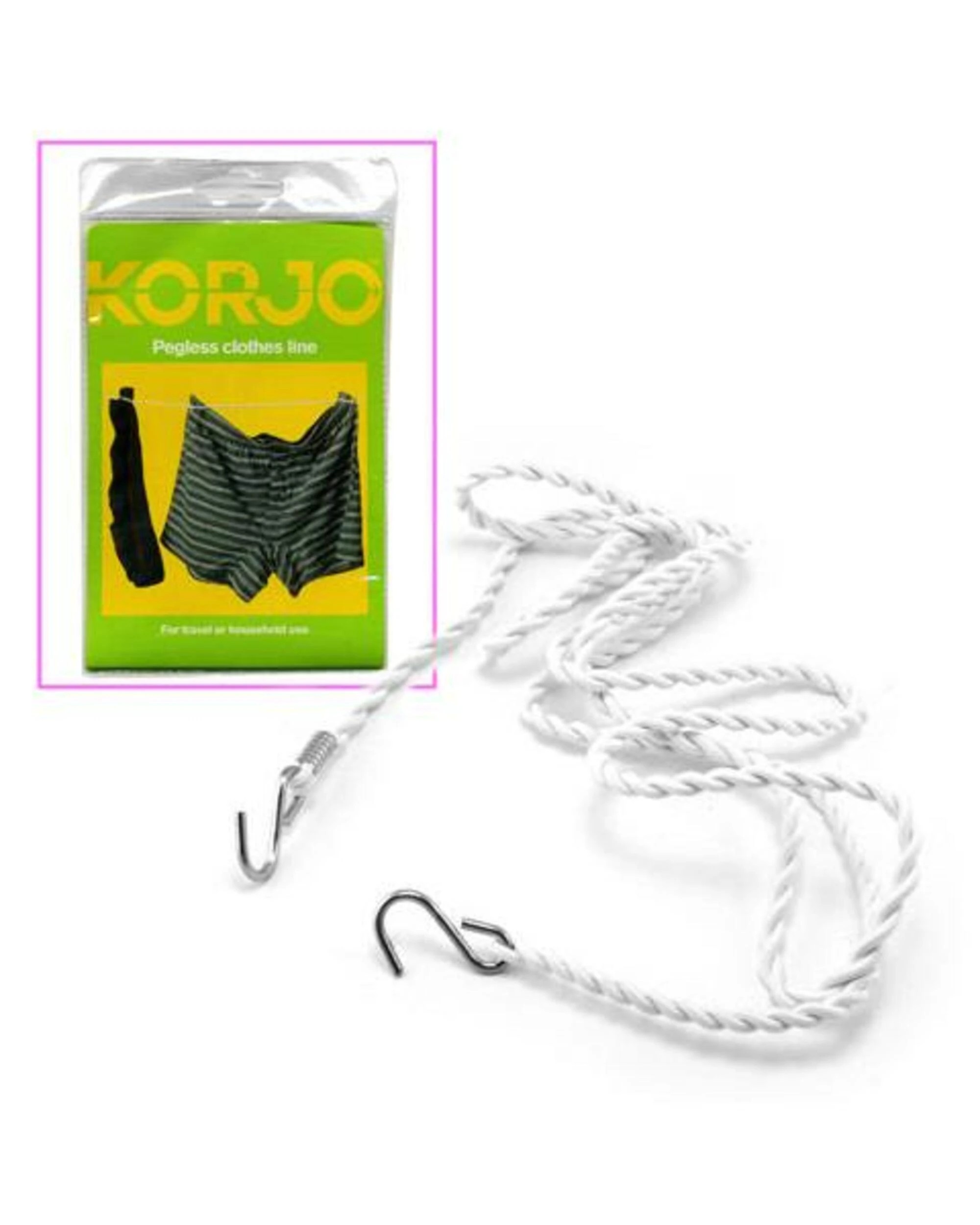 1 Korjo Pegless Clothes / Washing Line - 3m - White, 1 of 1