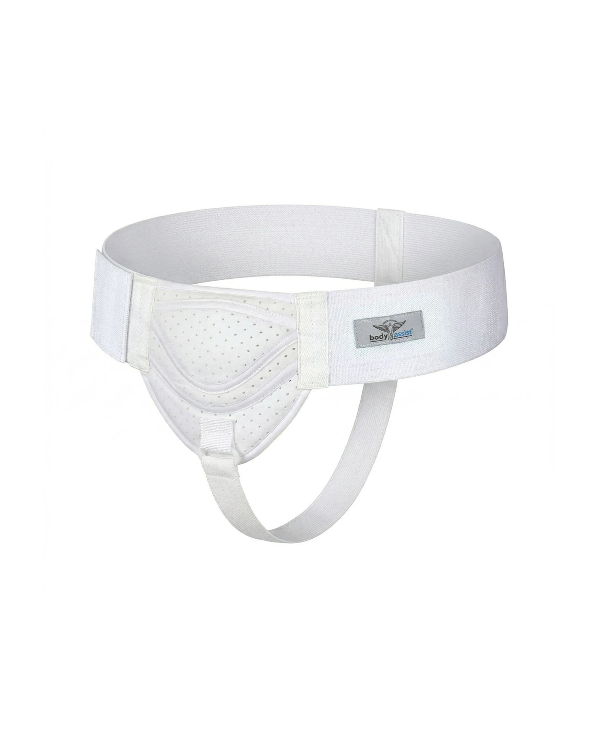 1 Bodyassist Dual Cushion Hernia Support Truss Cotton Fabric Adjustable LGE XLG - White, 1 of 3