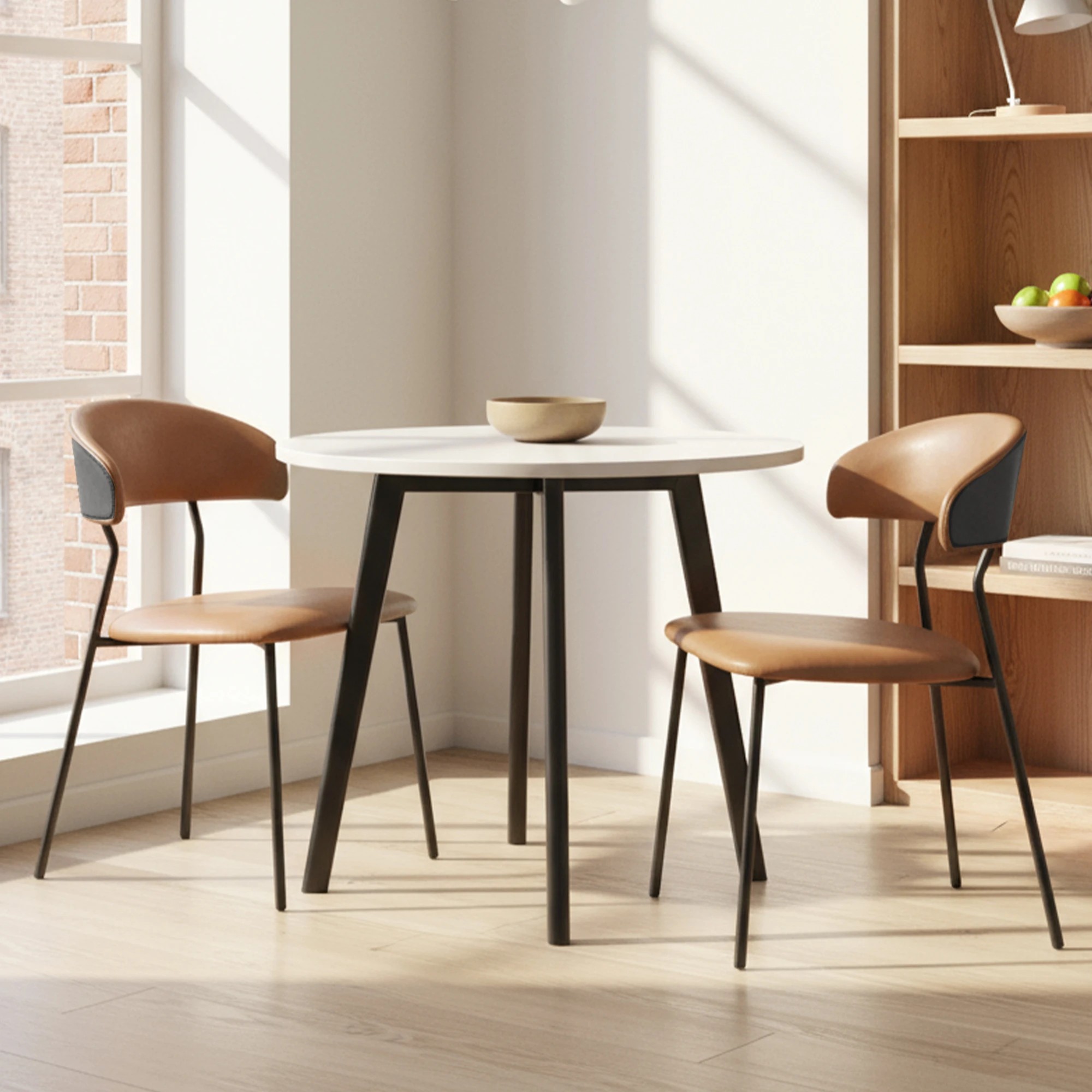 7 Levede 2x PU Leather Padded  Dining Chairs - Natural, 7 of 9