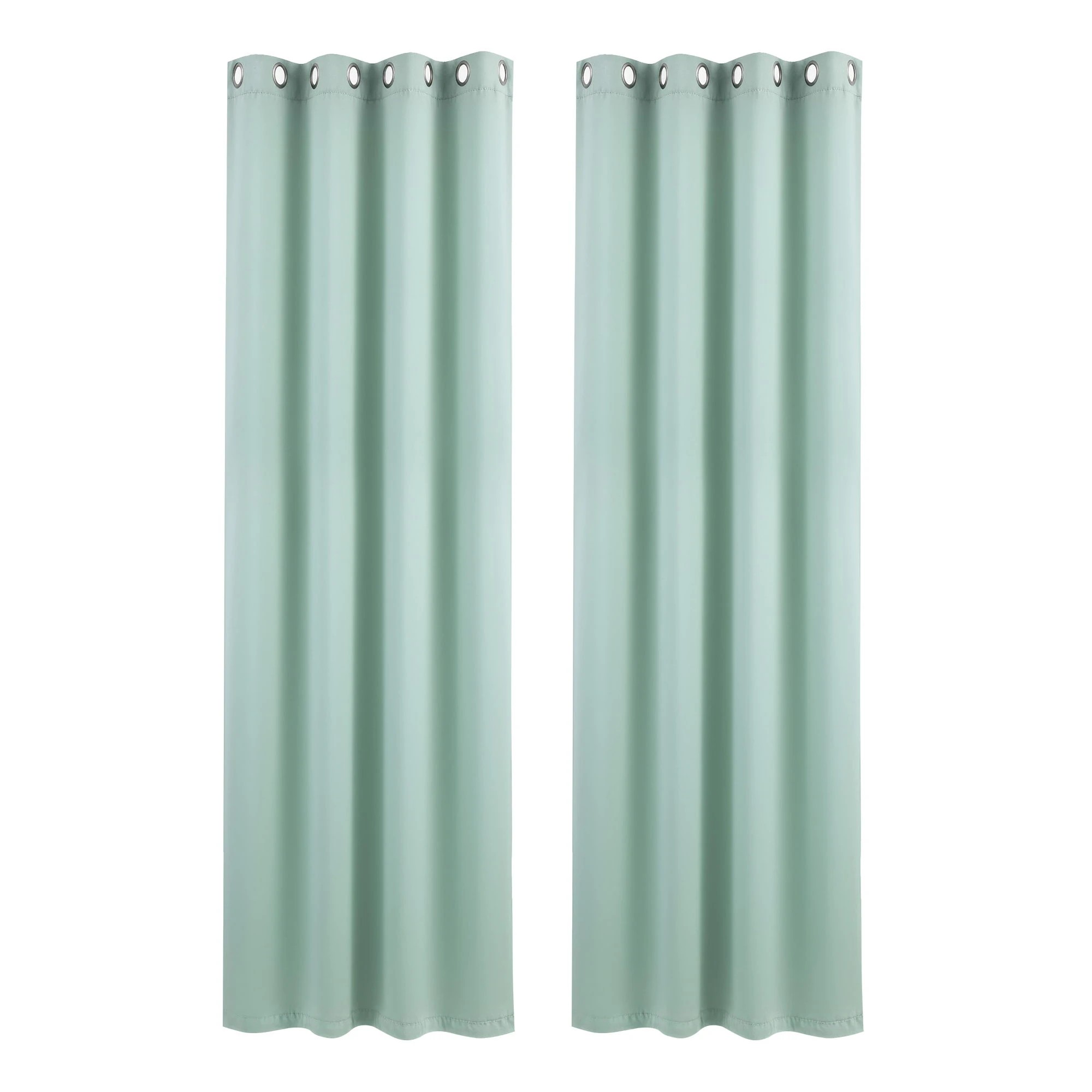 1 Artiss Blockout Curtains 2X 132x213cm Thermal Insulated Eyelet Drapes - Green