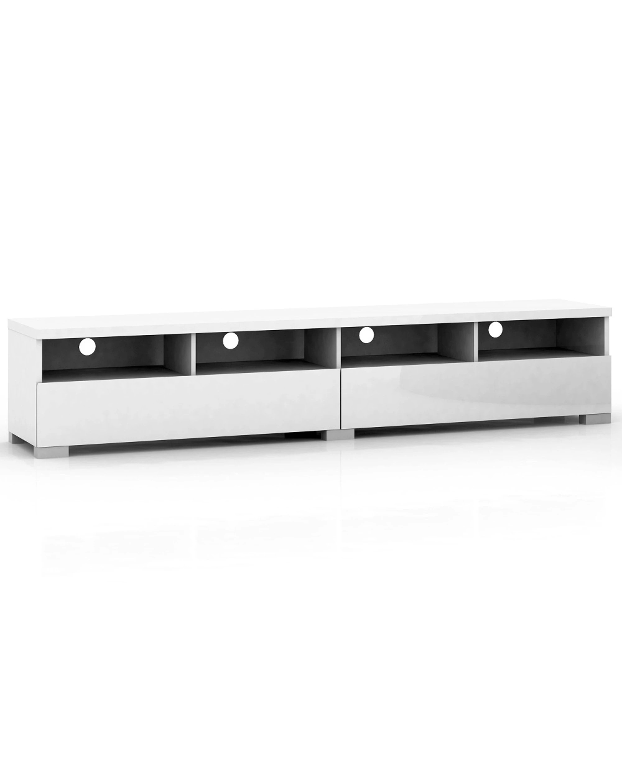 1 Alpine Bay Elara 2 Drawer Entertainment Unit 4 Compartments Storage - White, 1 of 7