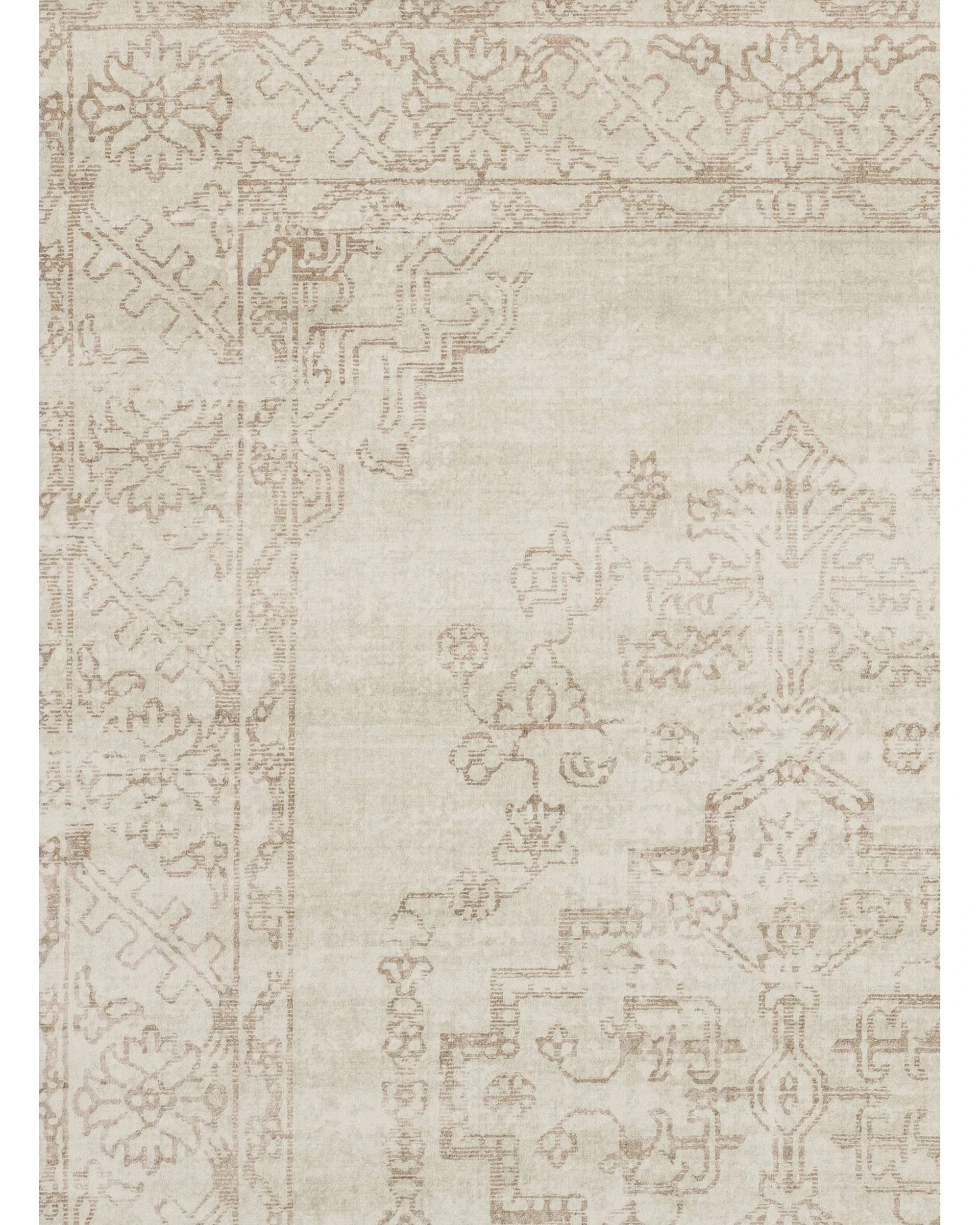 6 Loopsie Castile Traditional Floral Washable Rug-370cm x 270cm - Brown, 6 of 7