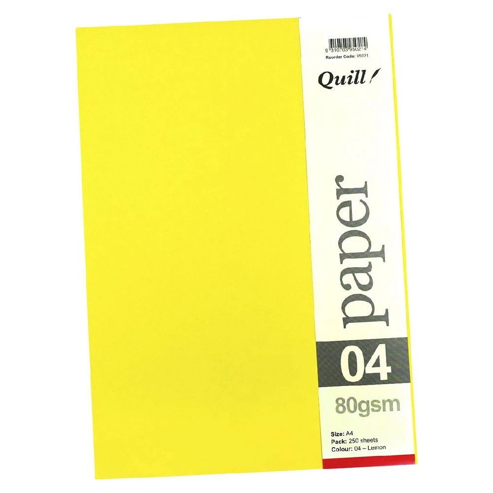 5 Quill A4 80gsm Paper Lemon Yellow 250 Pack, 5 of 6