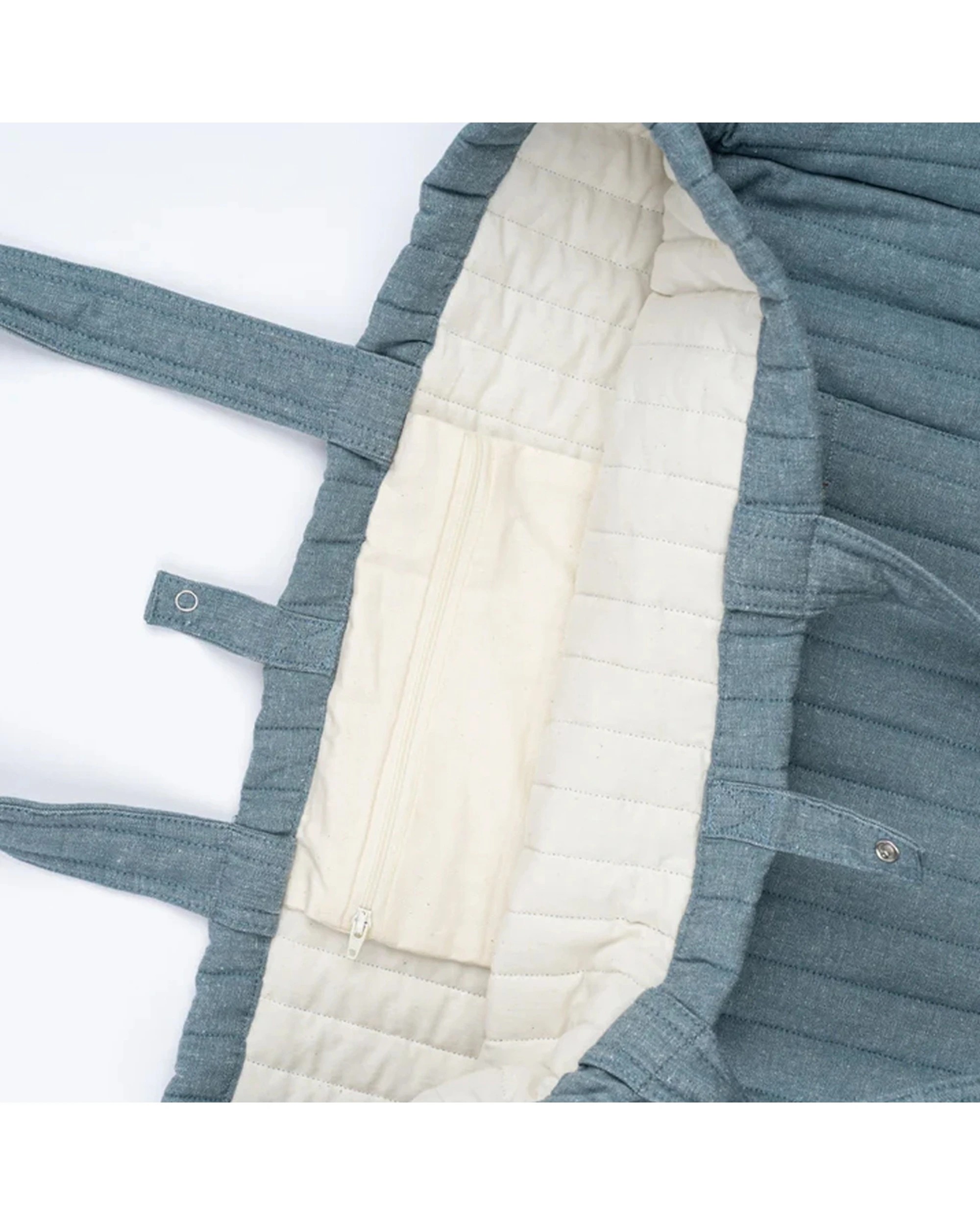 3 Fabelab Quilted Tote Bag Organic Cotton Recycled Fill 50x39cm - Blue, 3 of 4
