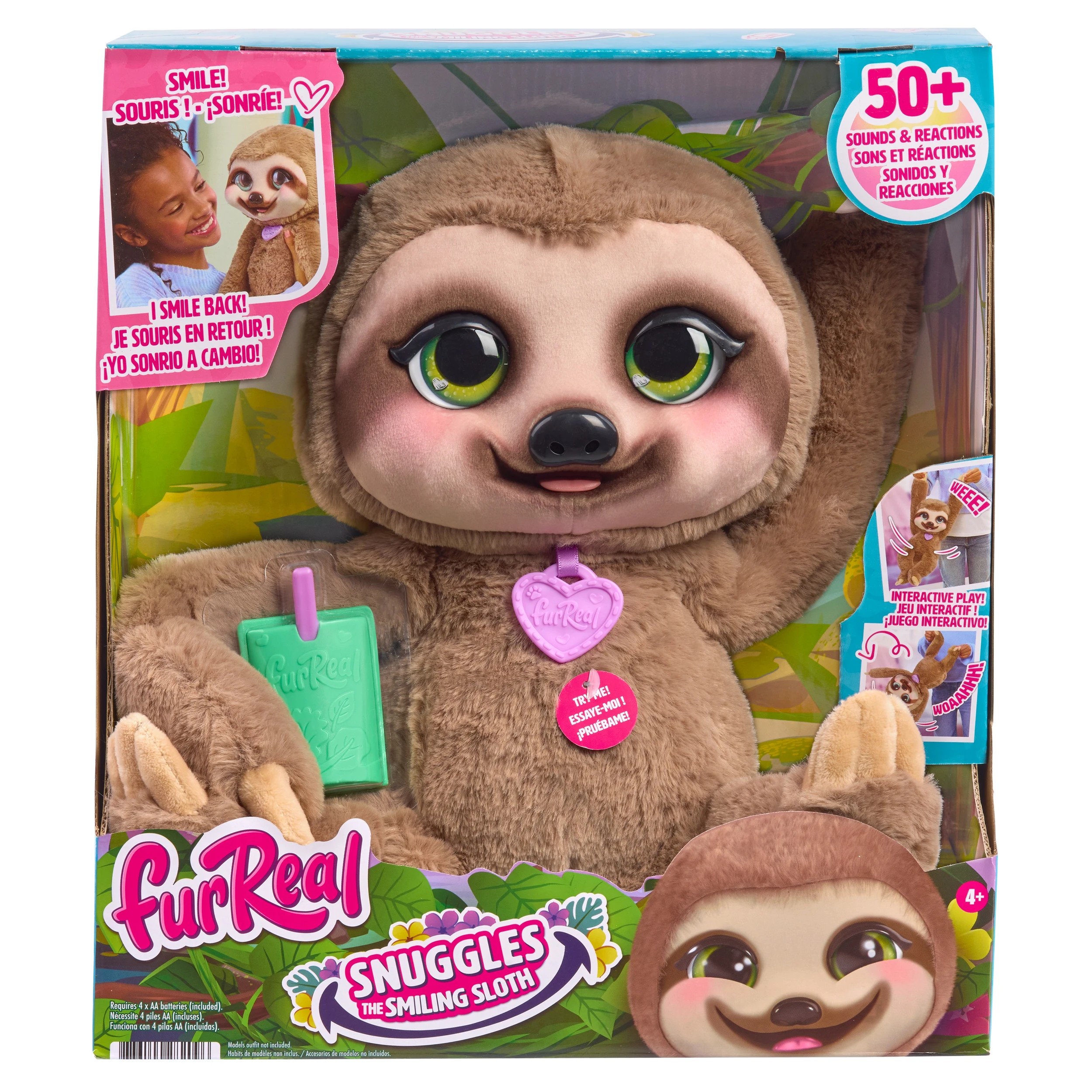 1 furReal Snuggles the Smiling Sloth Plush Toy, 1 of 7