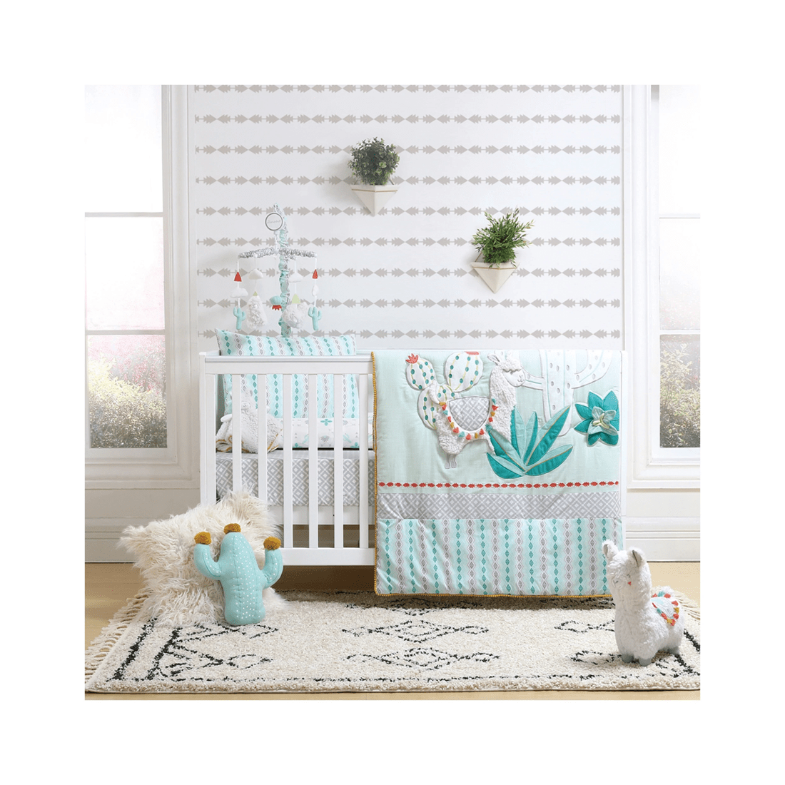 8 5pc The Peanutshell Little Llama Cotton Cot Bedding Sheet Set
 - Multi, 8 of 8