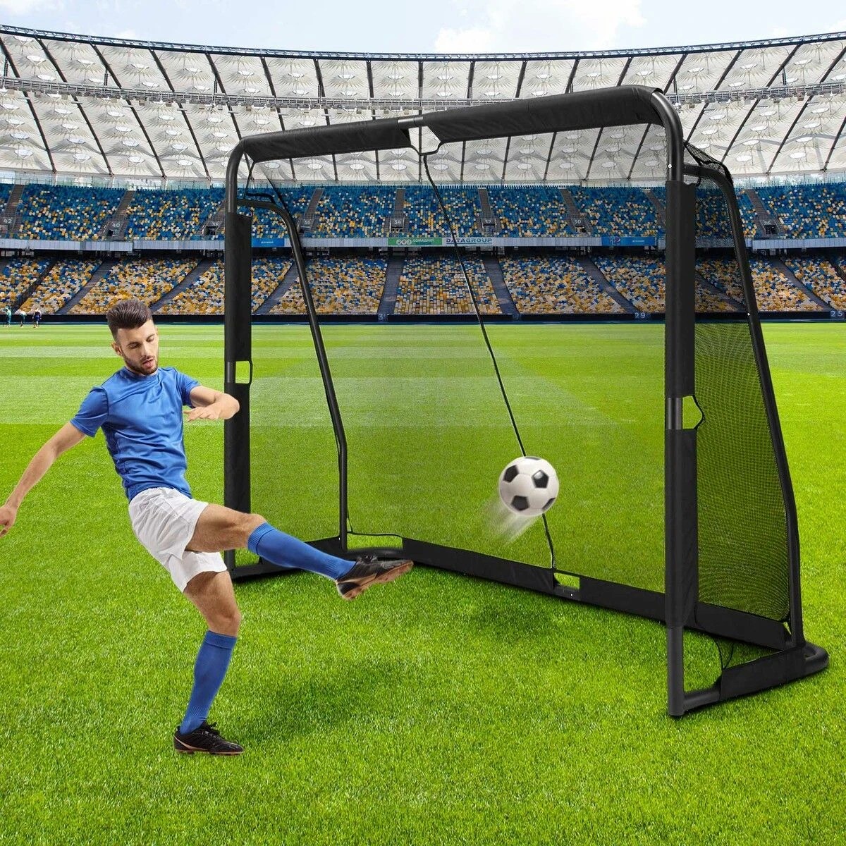 4 Ausway Soccer Goal Football Net Set Metal Frame Backyard Game, 4 of 6