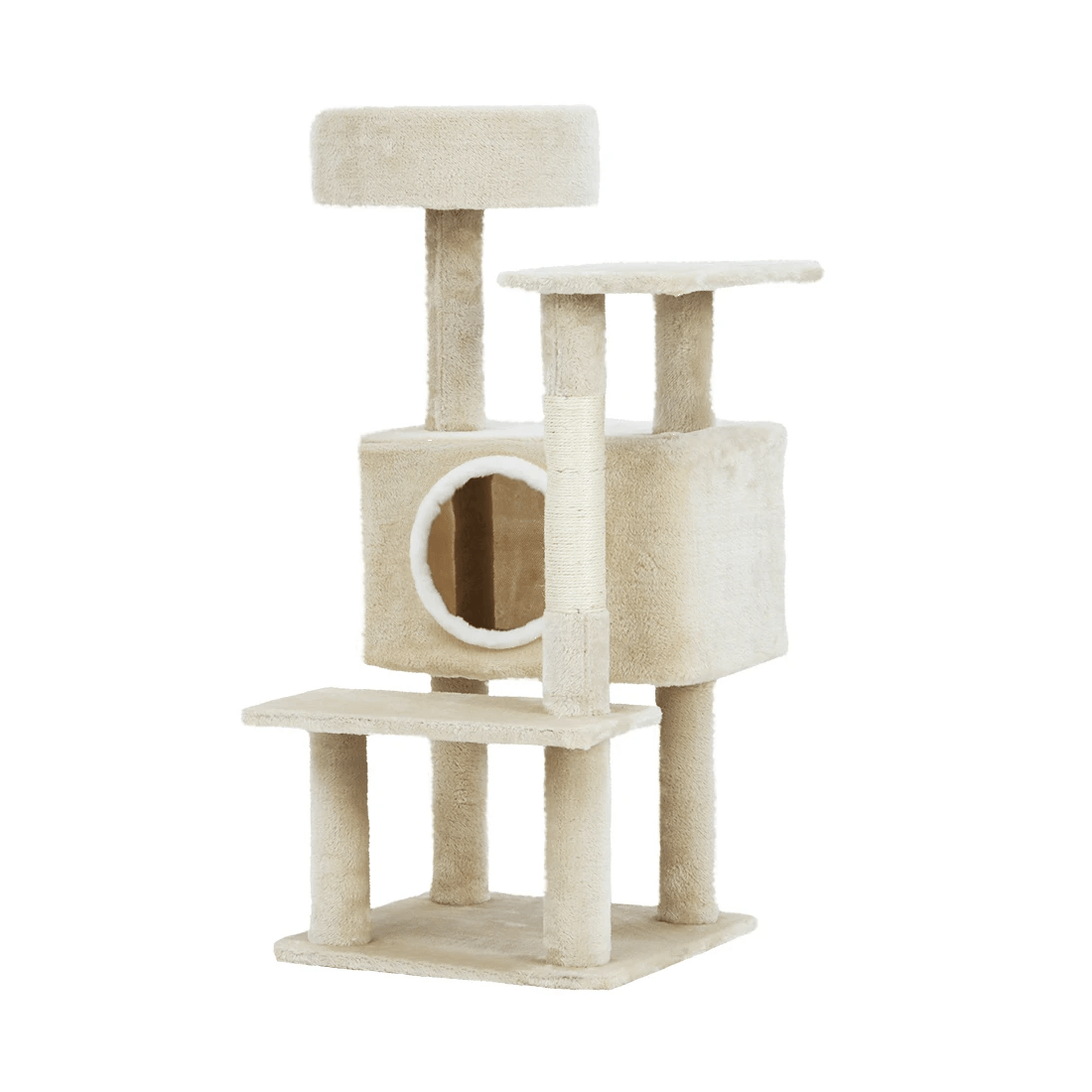 1 i.Pet Cat Tree 90cm Scratching Post Tower Scratcher Wood Condo House Bed Trees - White, 1 of 6