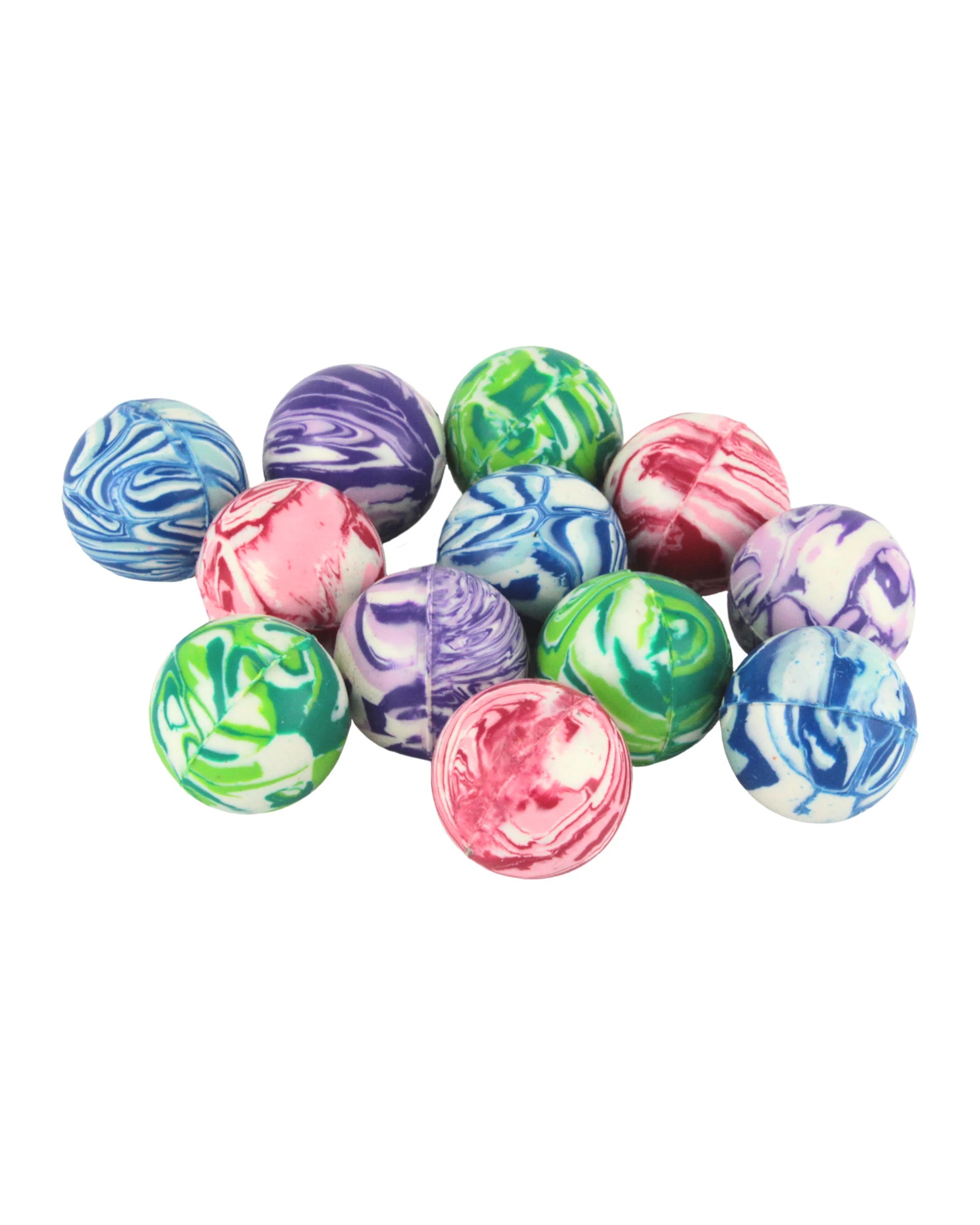 1 Partyrama 12Pcs Marbled High Bounce Balls, 1 of 3