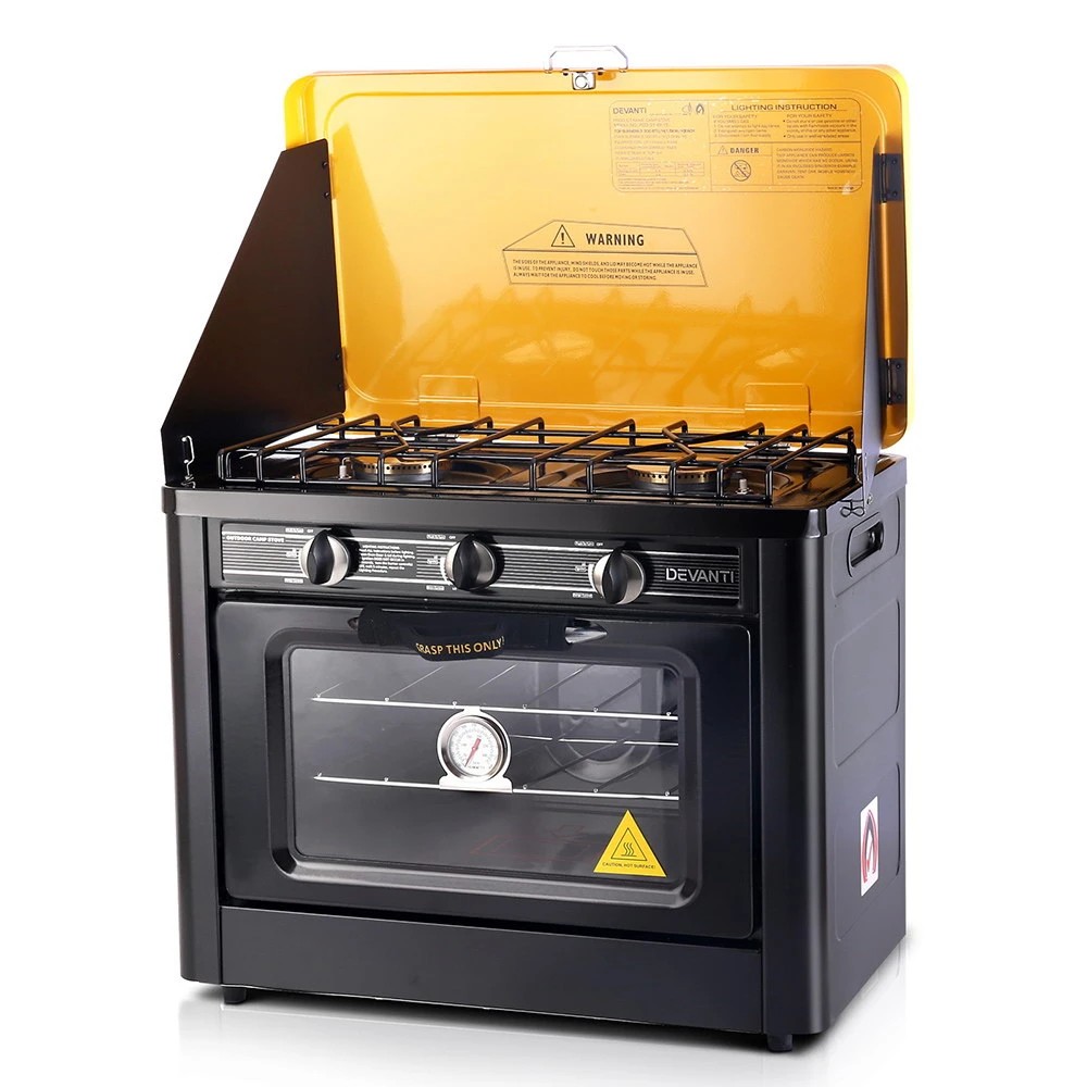 1 Devanti Portable Gas Oven LPG - Silver, 1 of 9